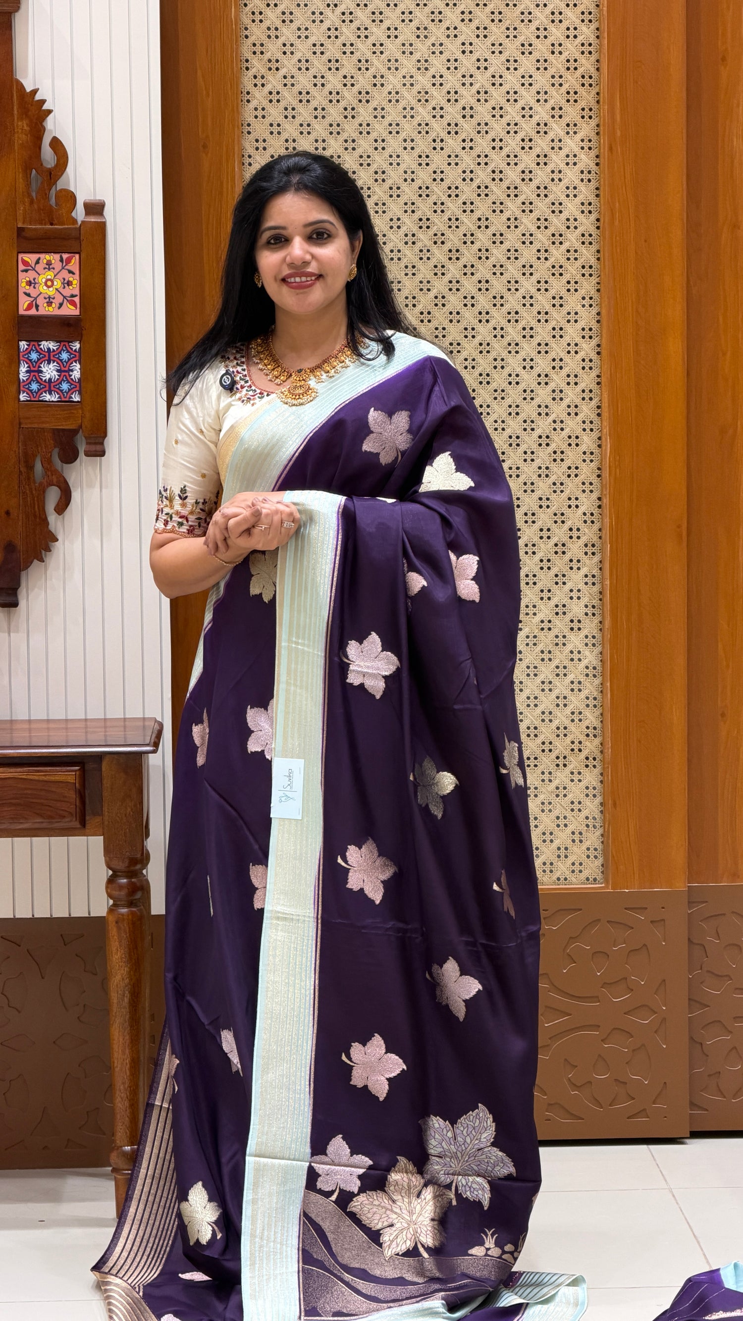 BANARASI CREPE SILK SUV4852-PURPLE WITH SEABLUE