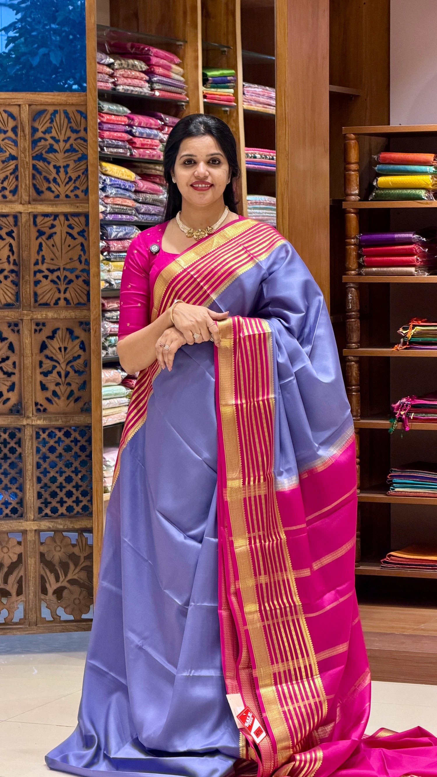 PURE MYSORE SILK SAREE PSH525-LILAC