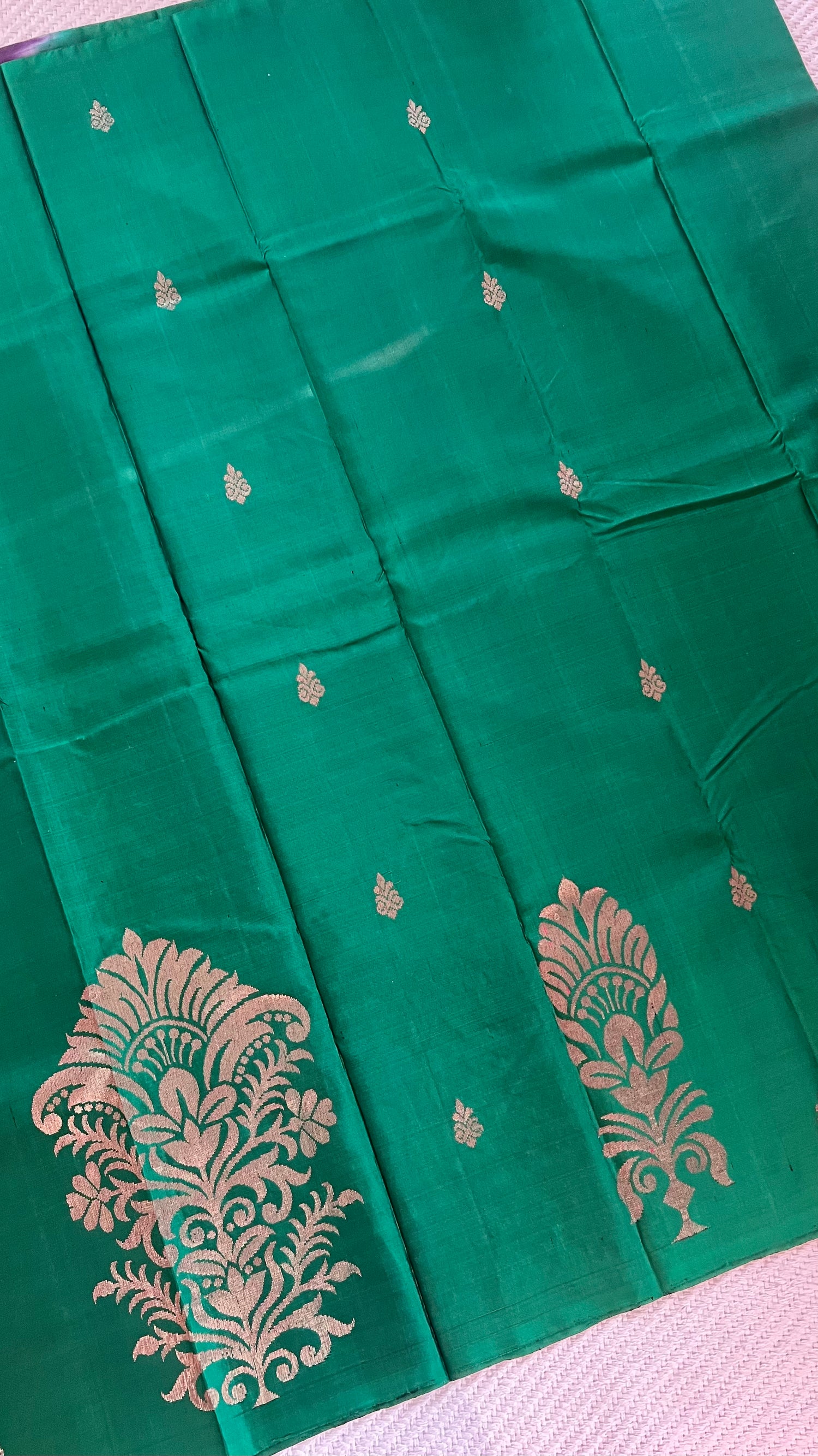 SUP1485 - GREEN PURE SOFT SILK SAREE