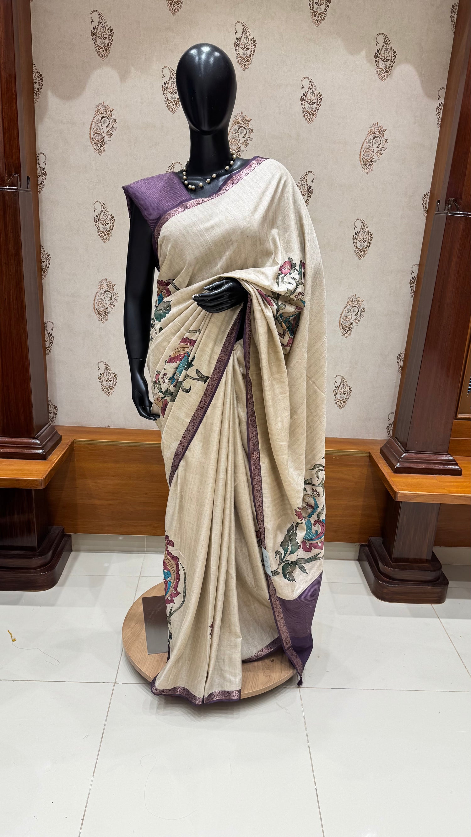 TUSSER SAREE SUV5637-PURPLE
