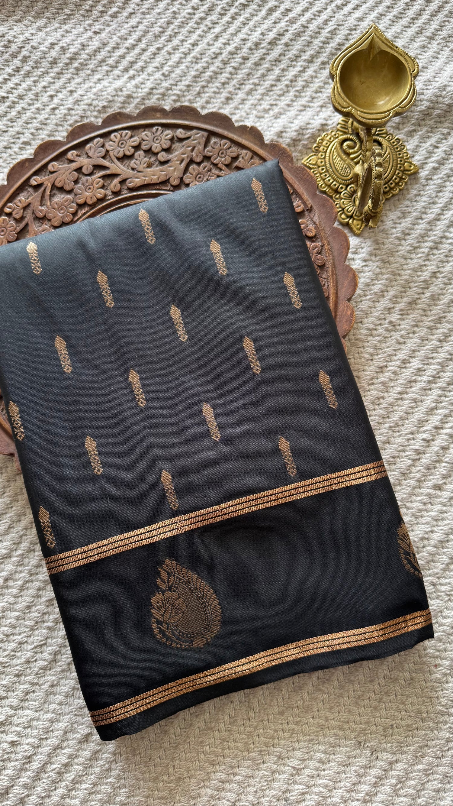 SEMI SILK SAREE SUV5650-BLACK