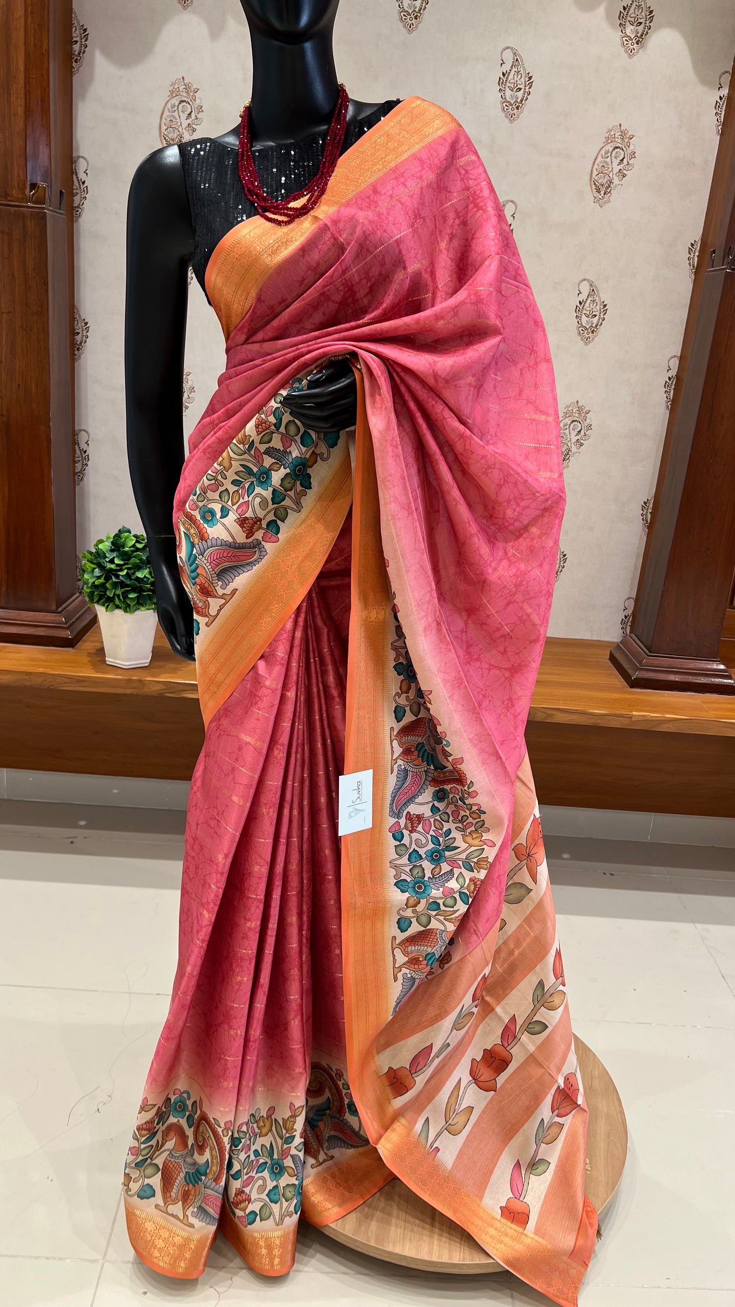 SUV3846-PINK WITH ORANGE