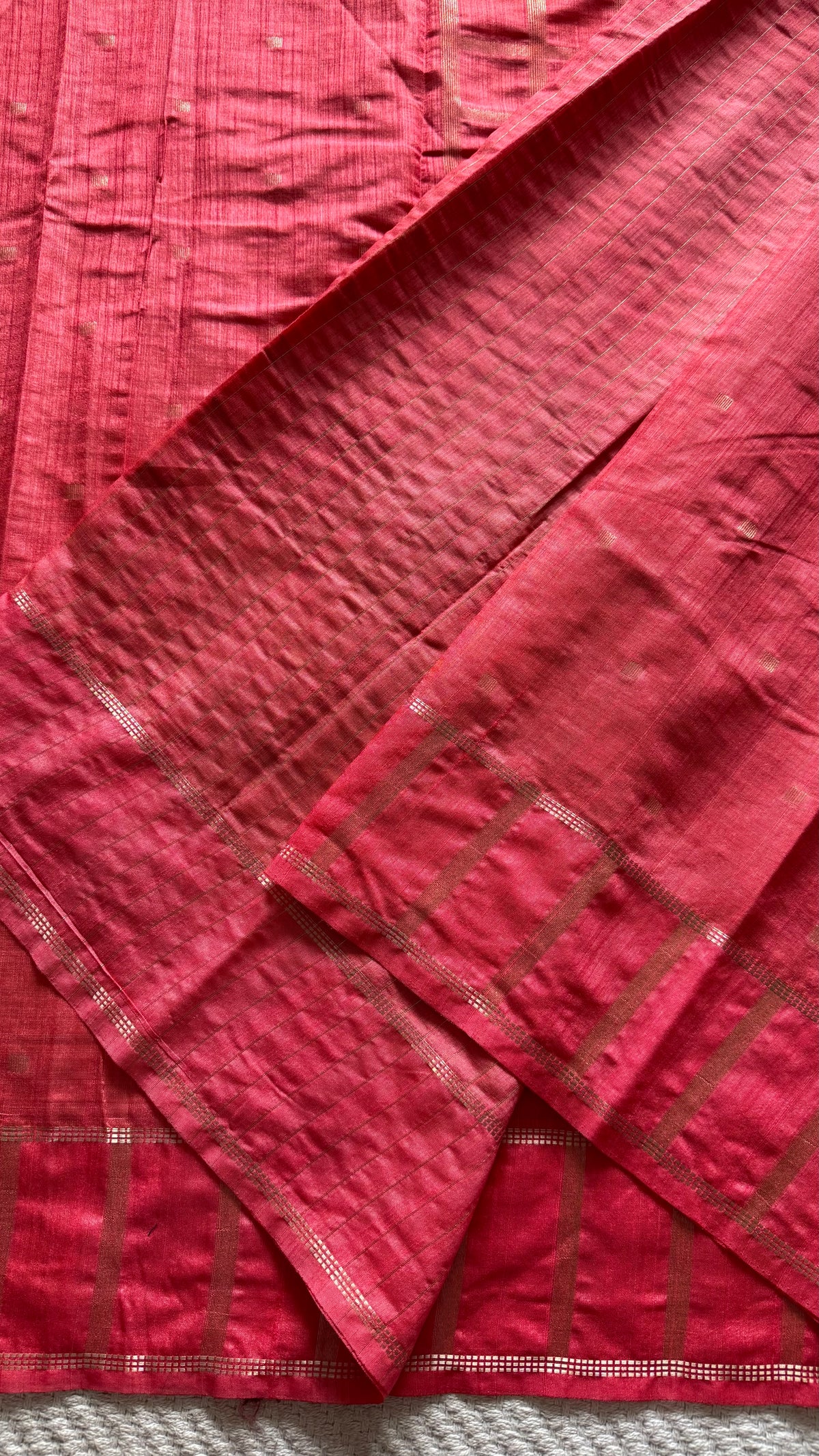 TUSSER SILK SAREE SUV5899-PEACH
