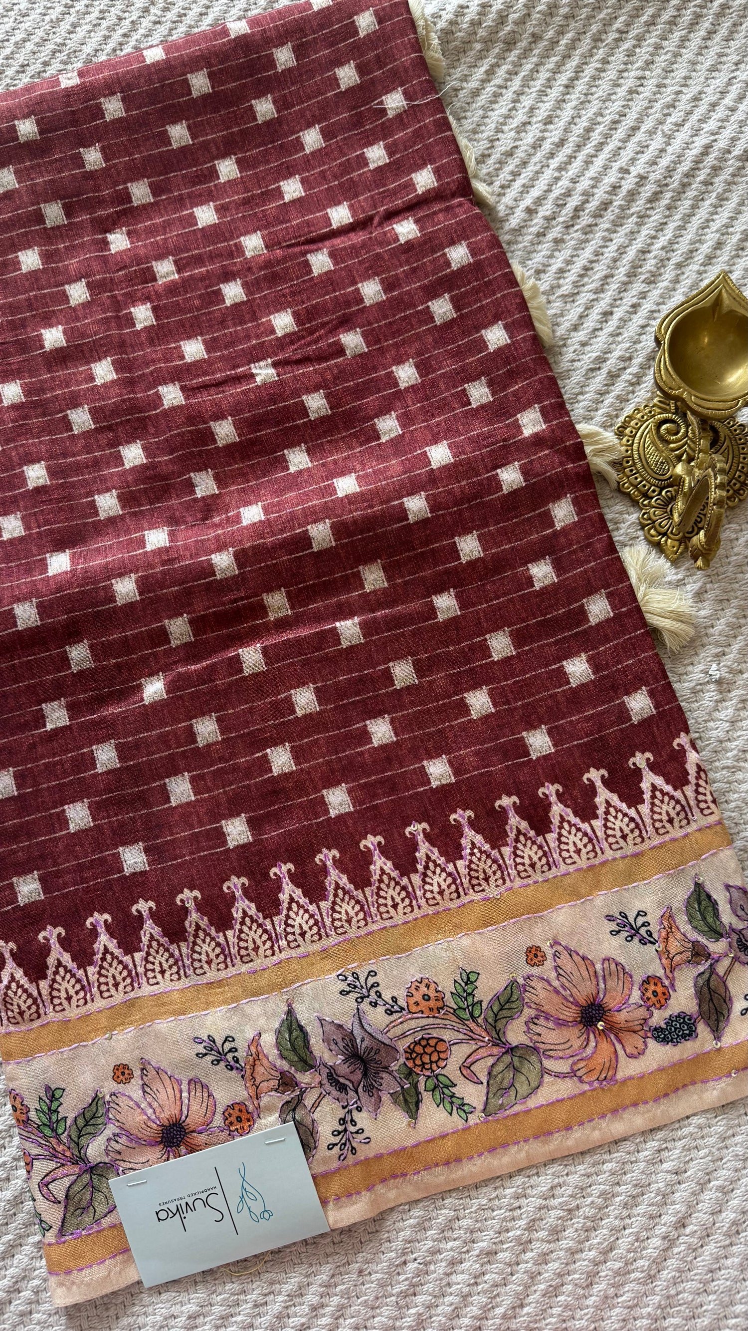 TUSSER SILK SAREE SUV5555-MAROON