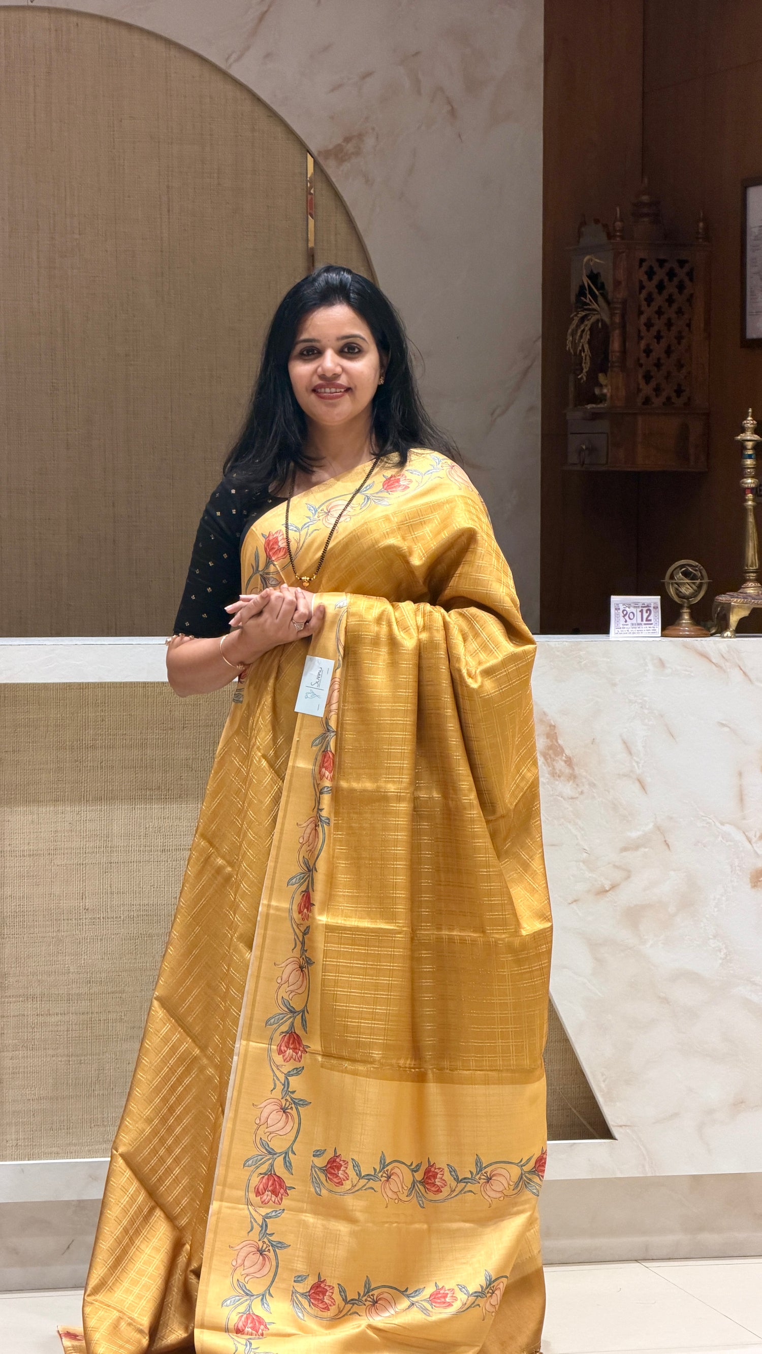 SUV3759-MUSTARD Viscose Tusser