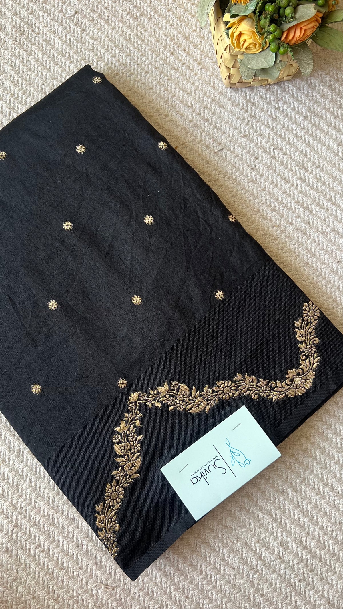 Crepe silk saree SUV5836-BLACK