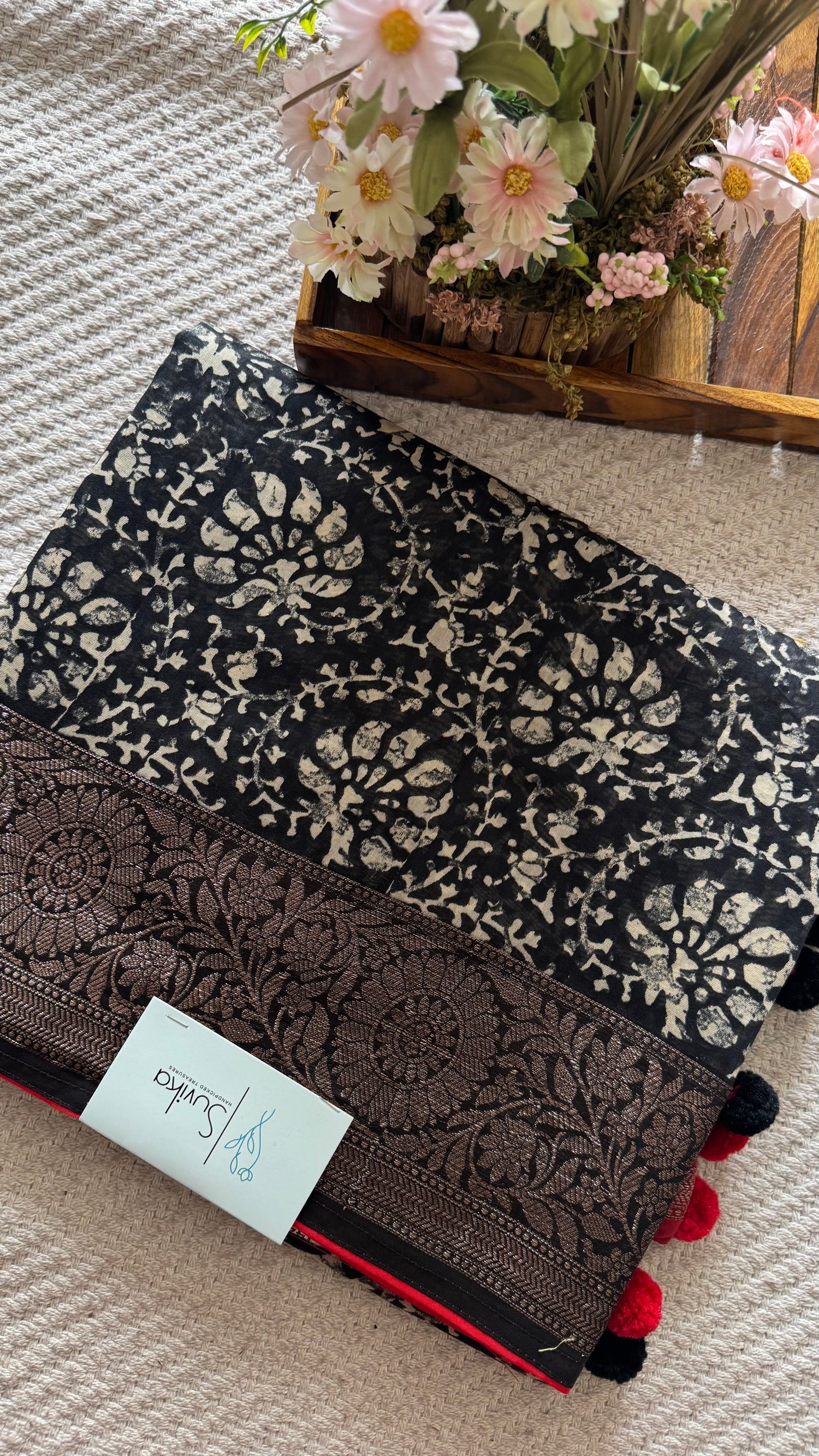PURE CHANDERI SILK COTTON SUV5193-BLACK