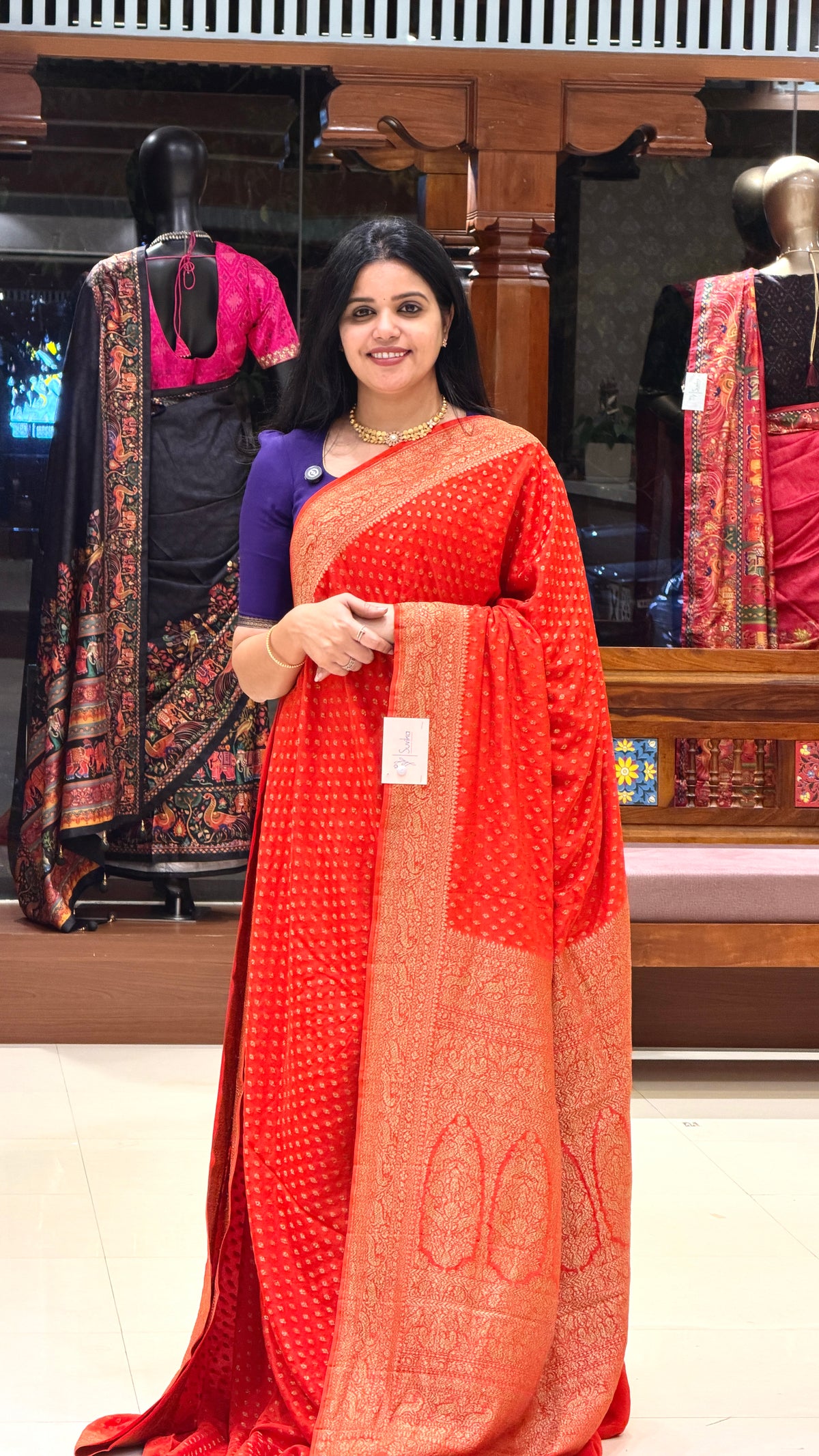 PURE BANARASI CREPE PSUV71 - ORANGE