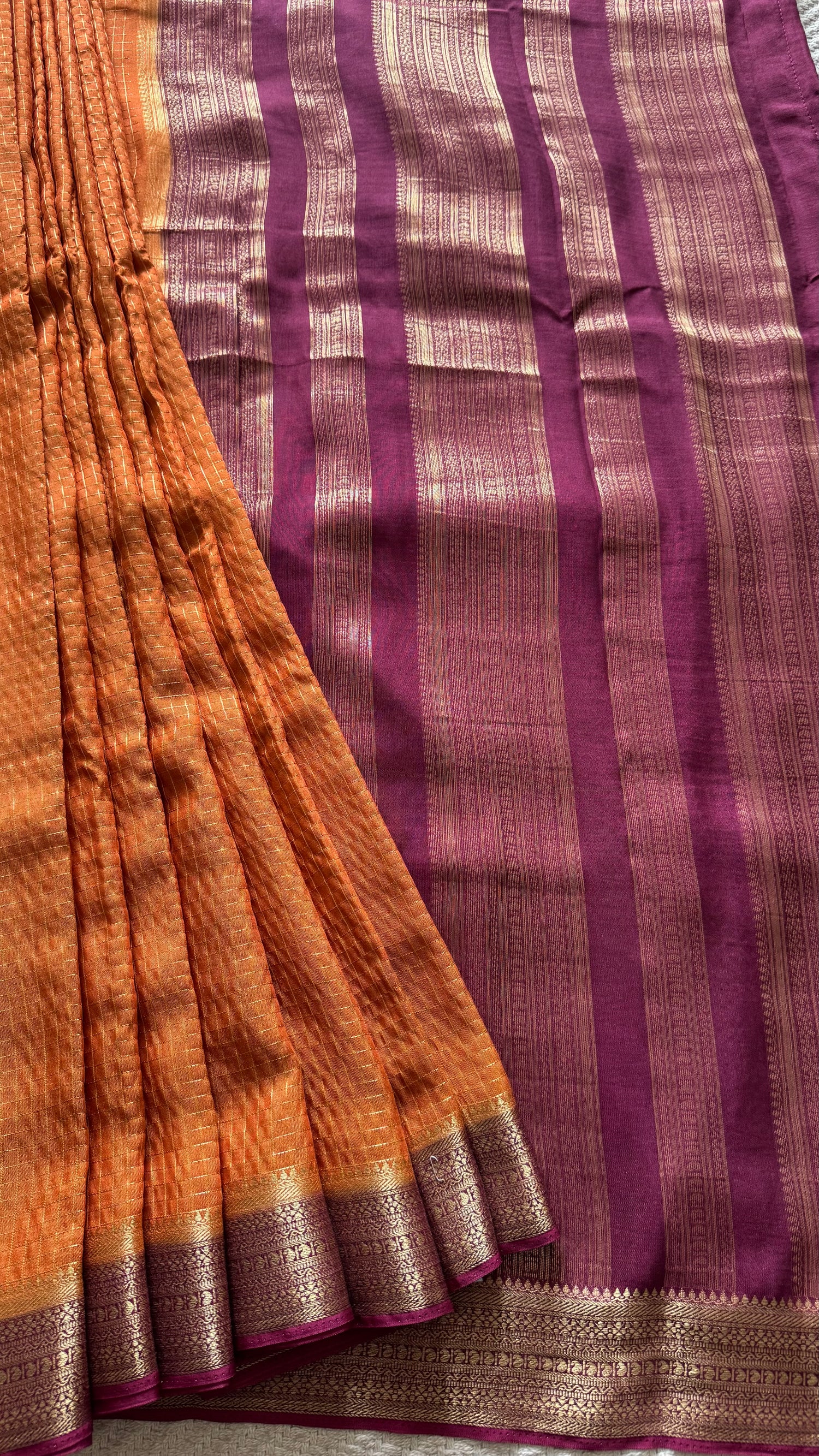 CREPE SILK SAREE SUV5477-RUST