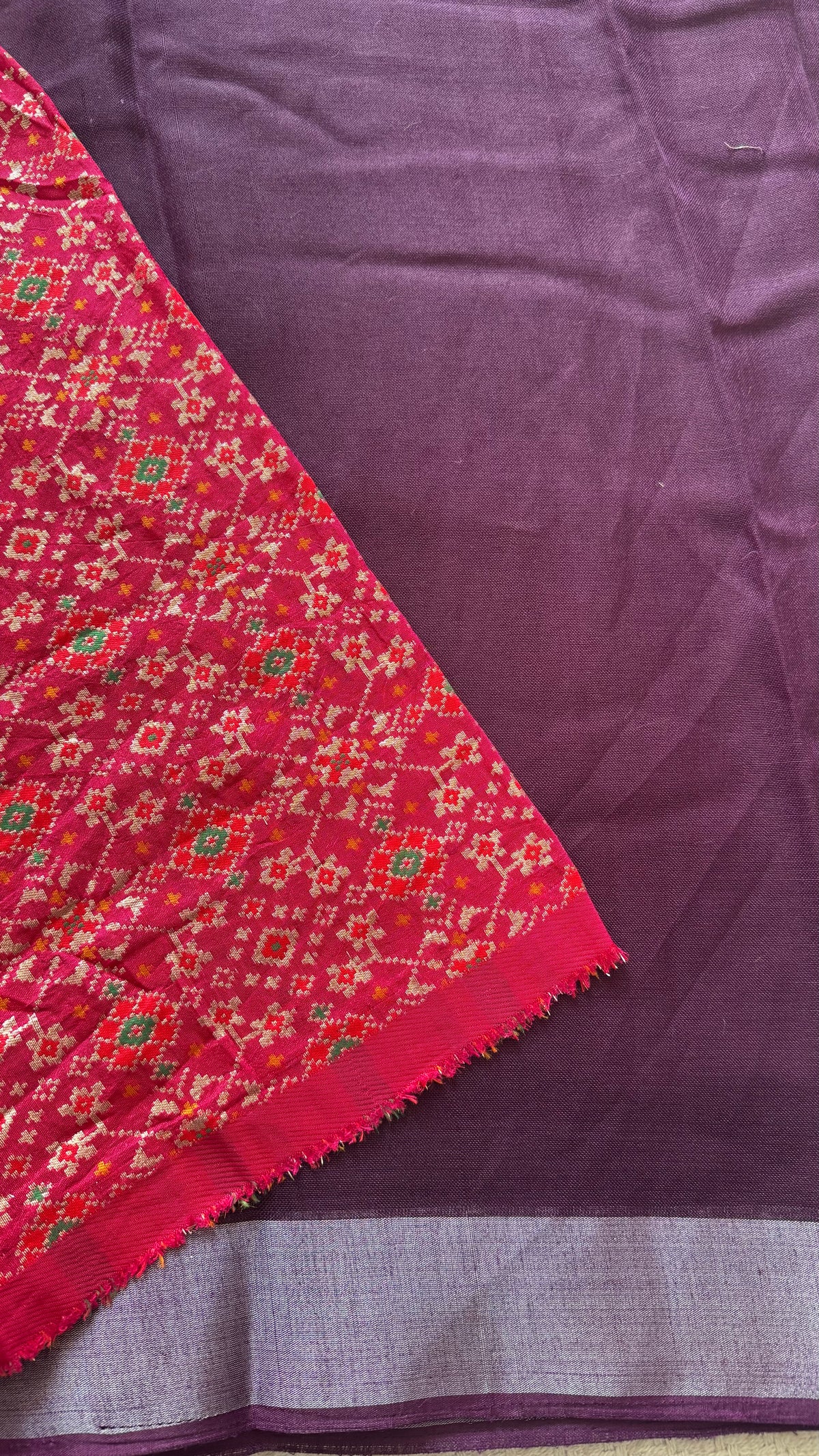 LINEN COTTON SAREE SUV5940-PURPLE
