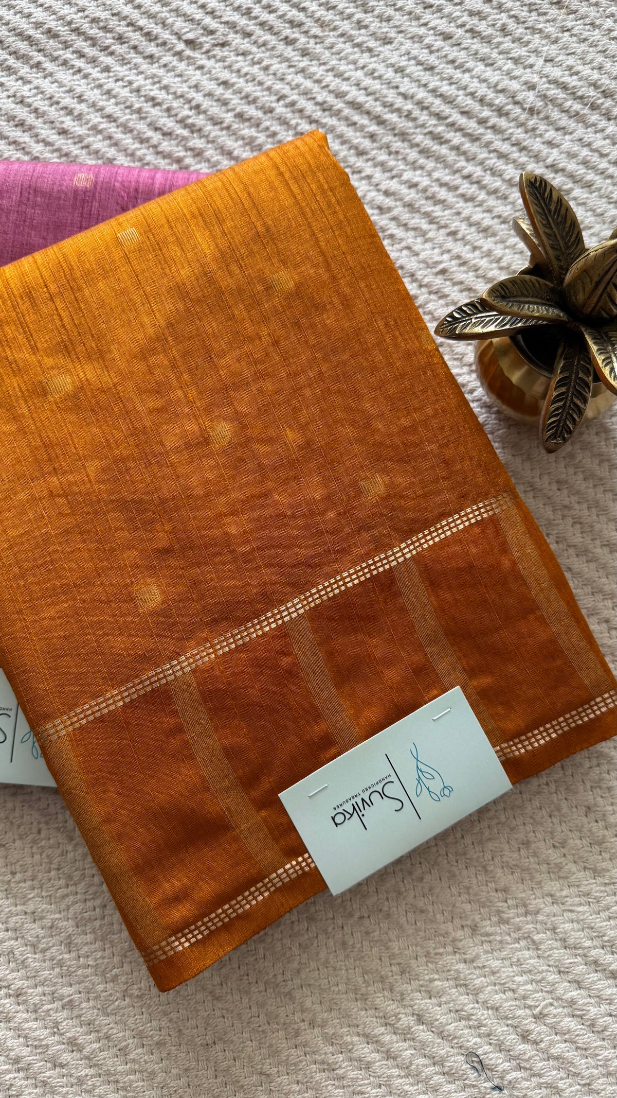 TUSSER SILK SAREE SUV5899-RUST