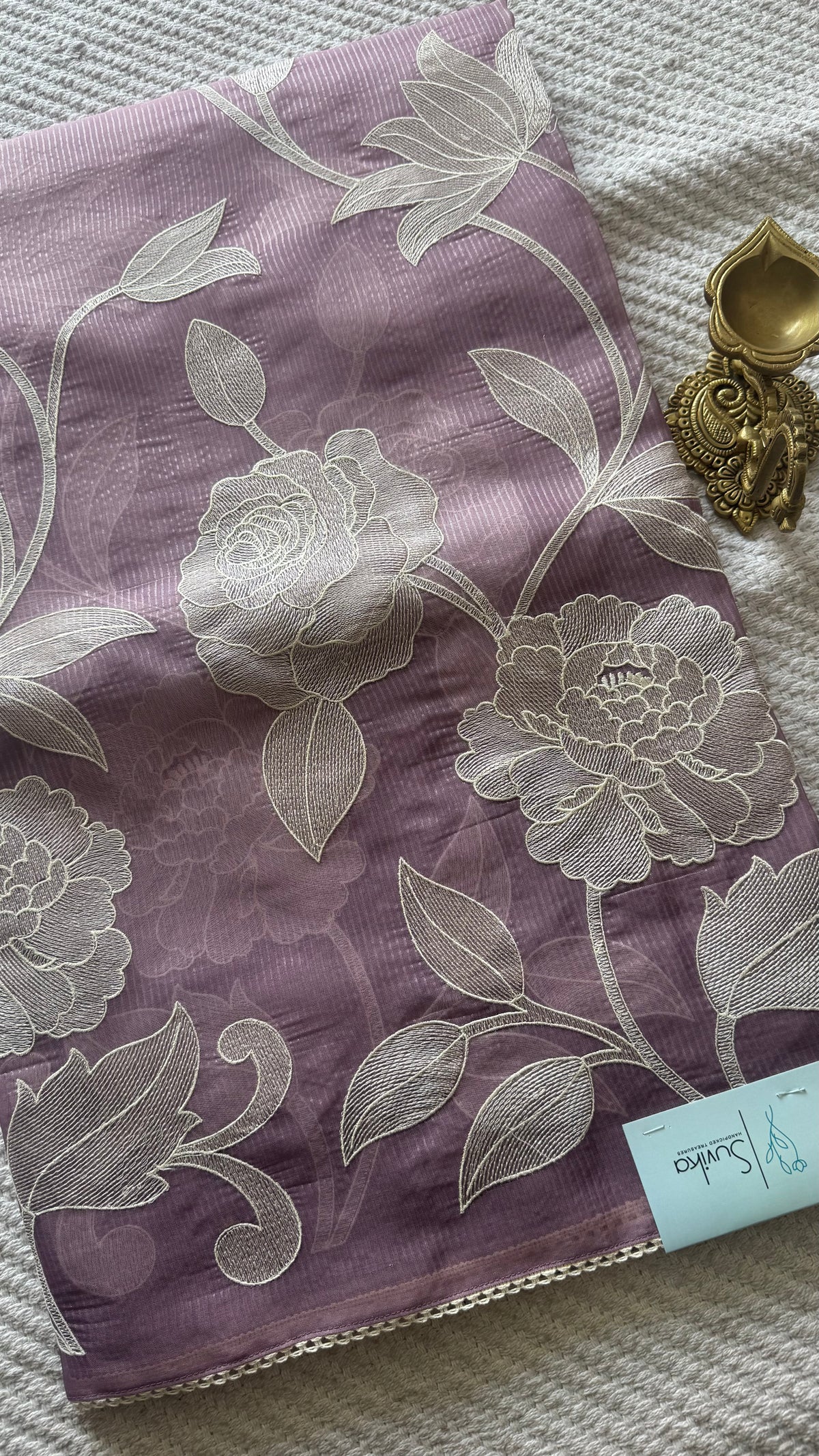 ORGANZA SAREE SUV5641-LAVENDER