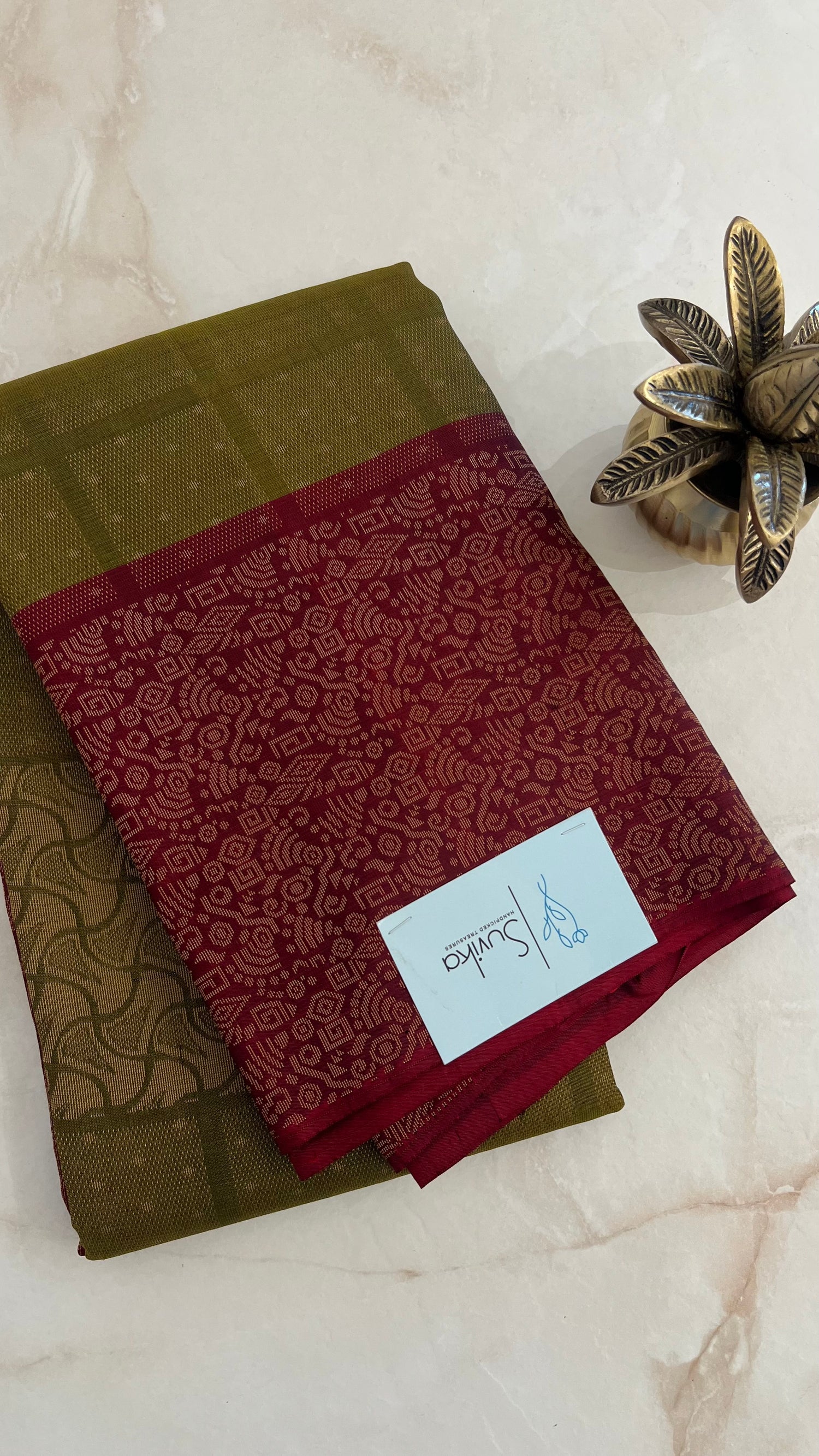 SUV3124 - MINTGREEN AND MAROON PURE KANCHIPURAM