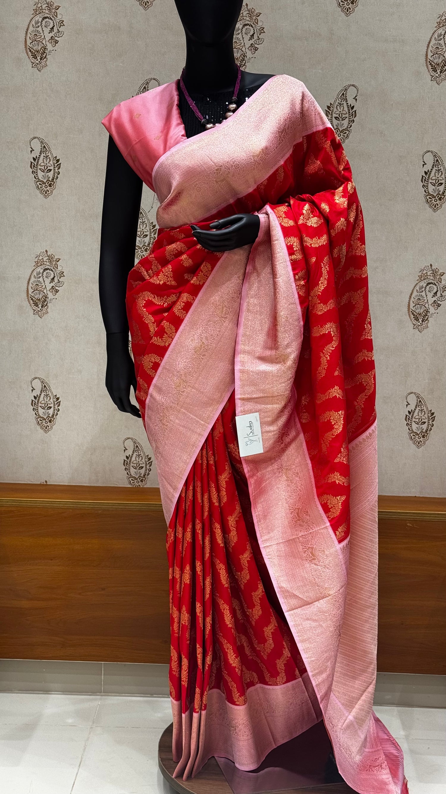 SUV4007-RED WITH BABYPINK