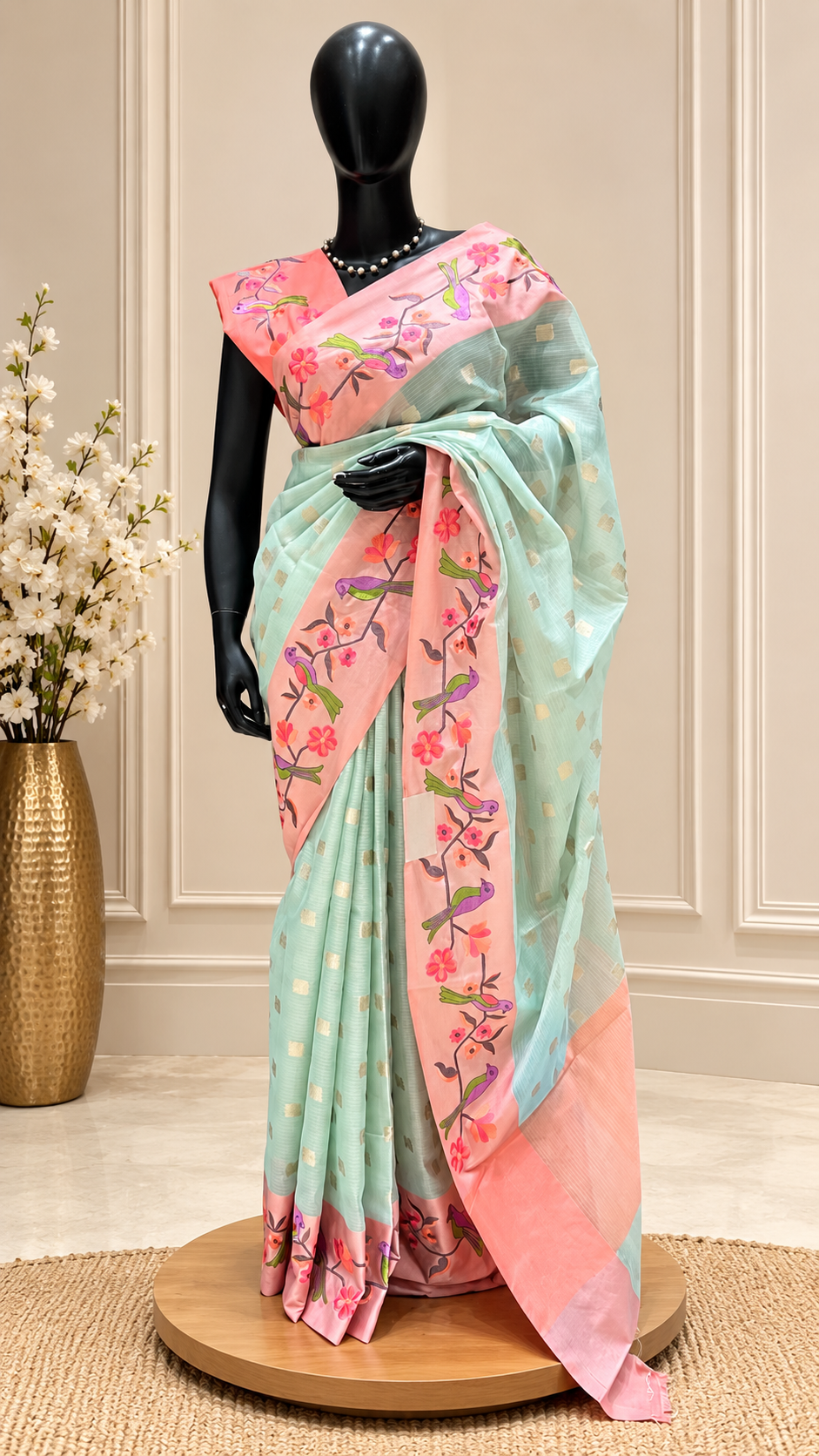 KOTA SILK SUV5183-SEABLUE WITH ONIONPINK