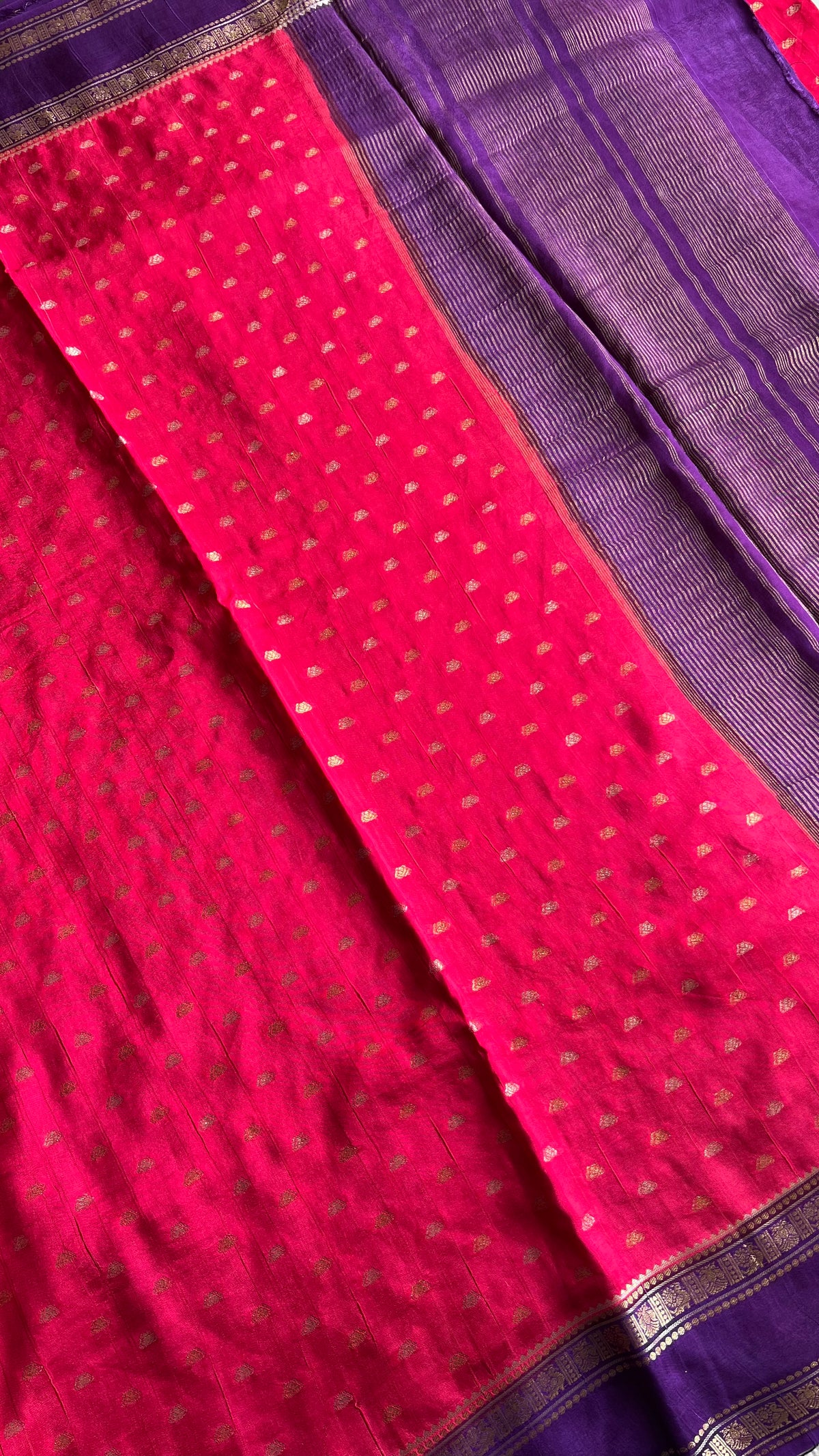 CRAPE SILK SUV5703-PINK WITH PURPLE