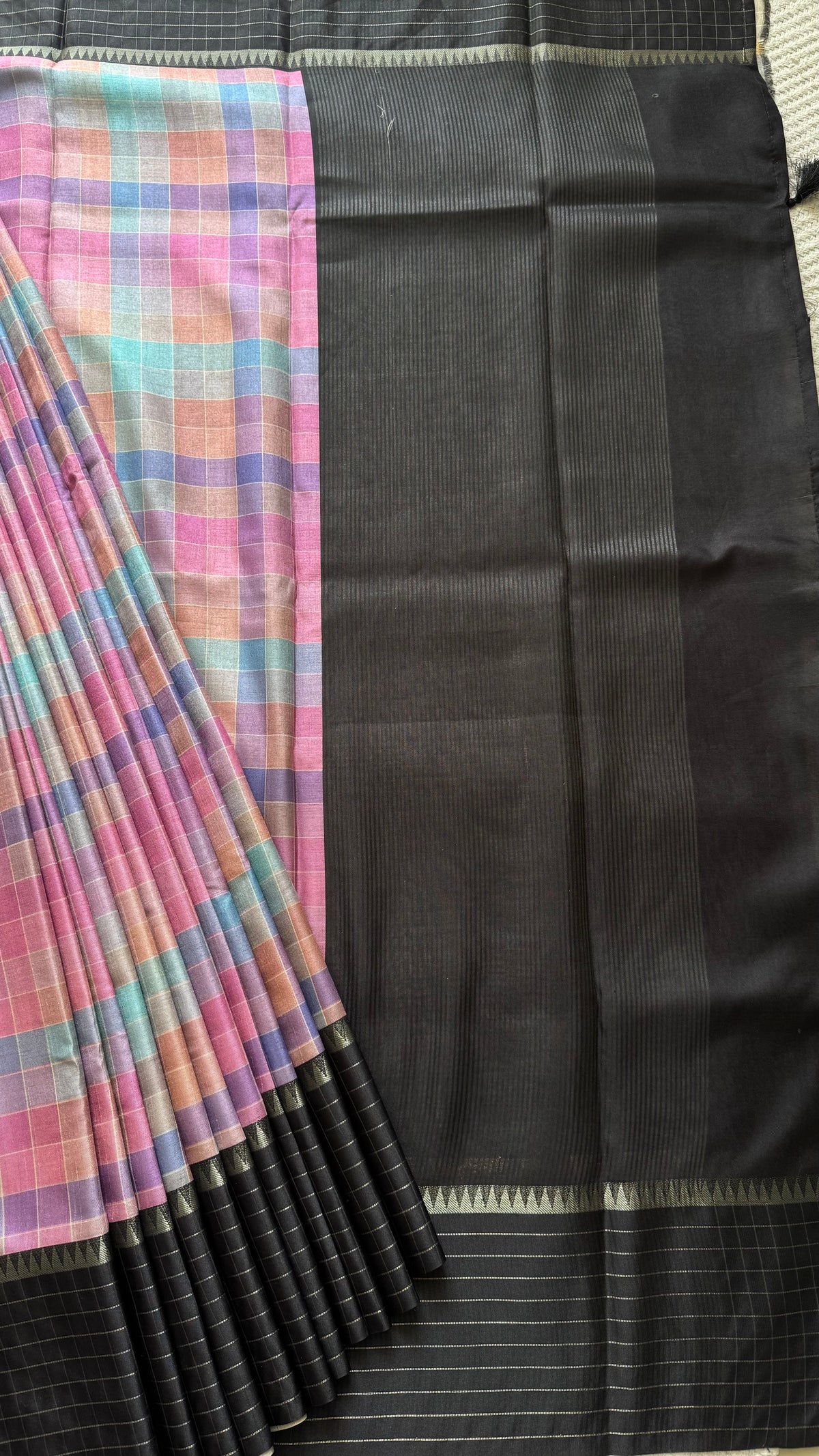 CHECKS101 TUSSER SILK SUV5850-MULTI-1