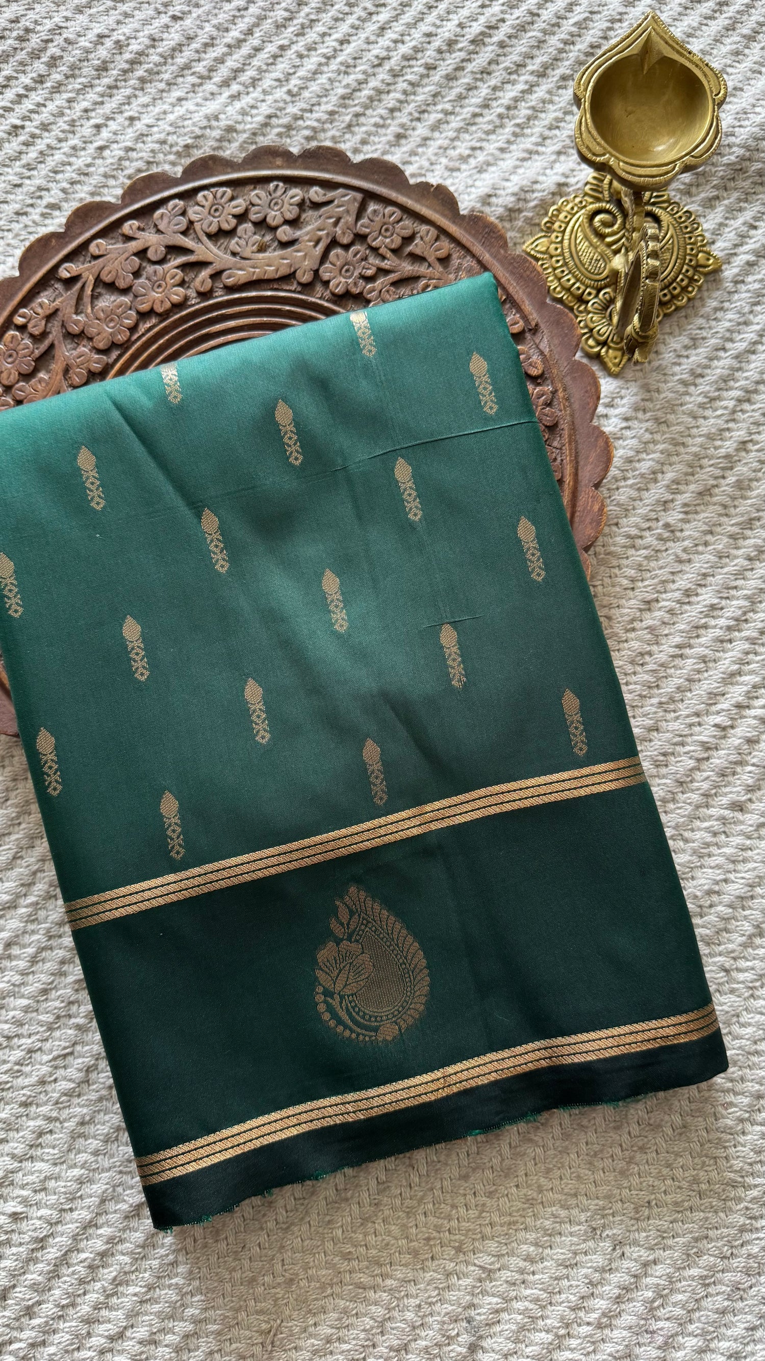 SEMI SILK SAREE SUV5650-BOTTLEGREEN