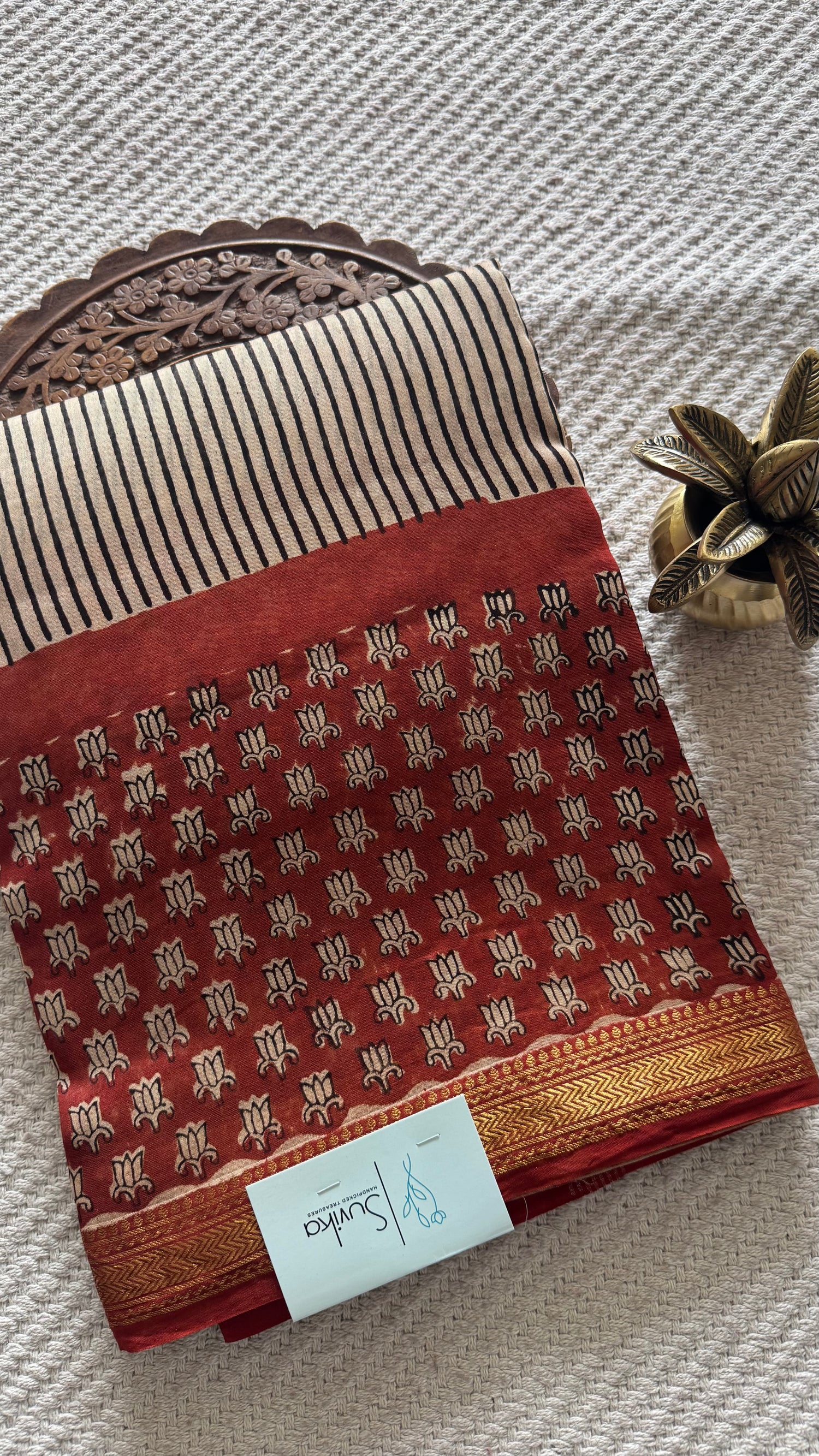 PURE CHANDERI SILK COTTON SUV5009-RUST