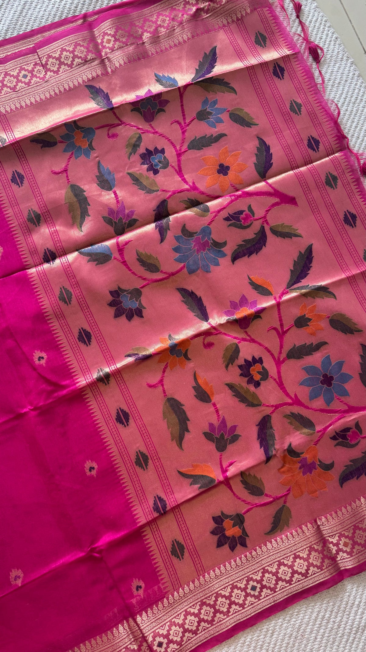 TUSSER COTTON SAREE SUV5957-PINK