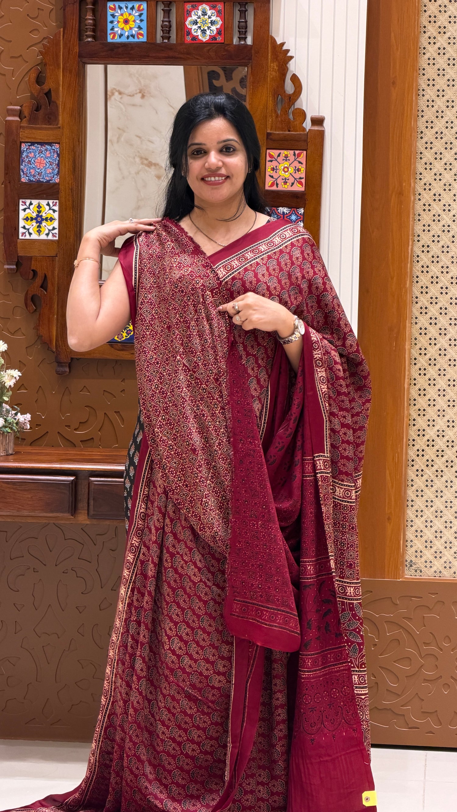 SUV4491-MAROON 1 Pure modal silk