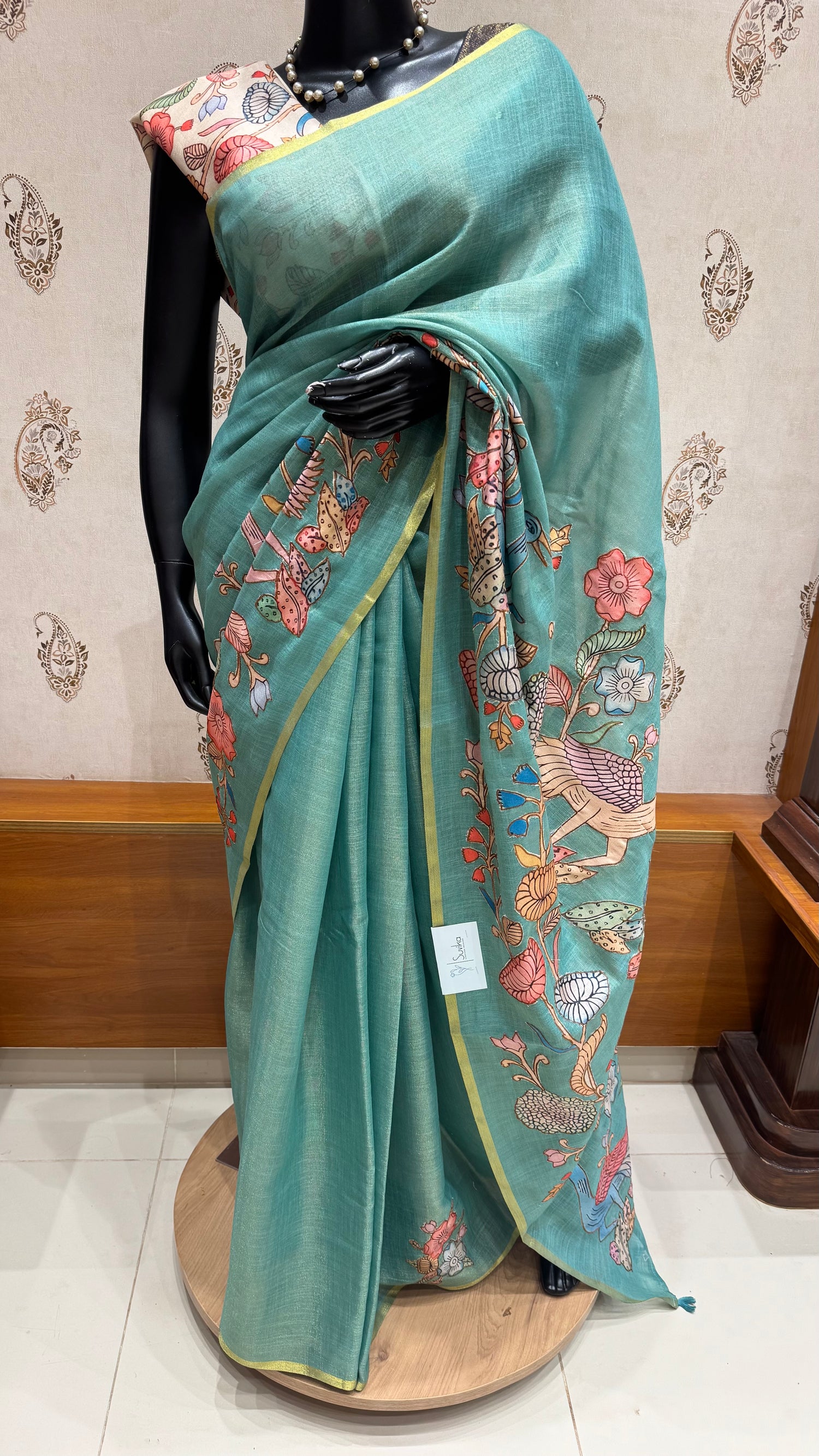 TUSSER SILK SAREE SUV4345-GREEN