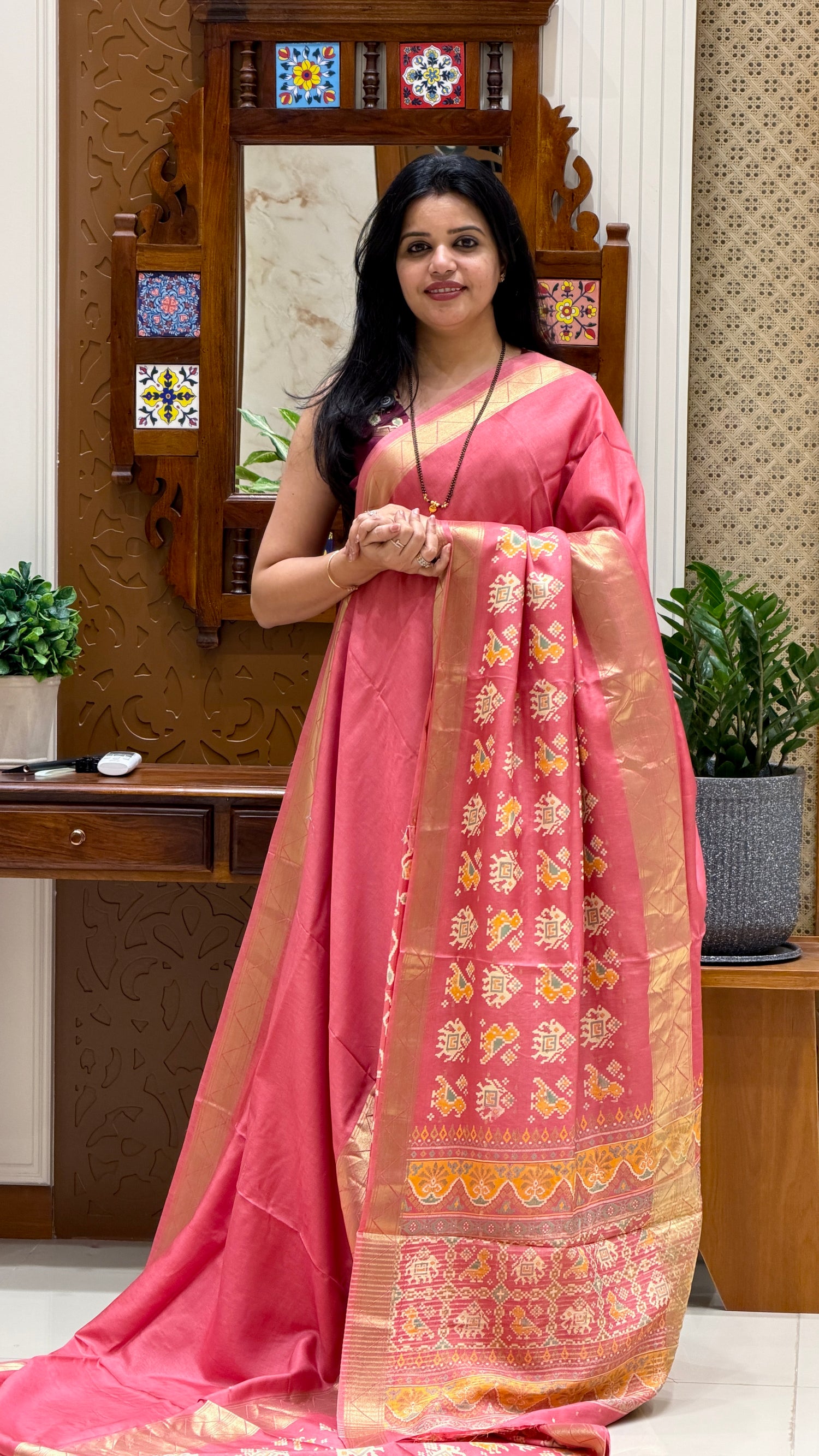 PRINTED CREPE SUV5779-PINK