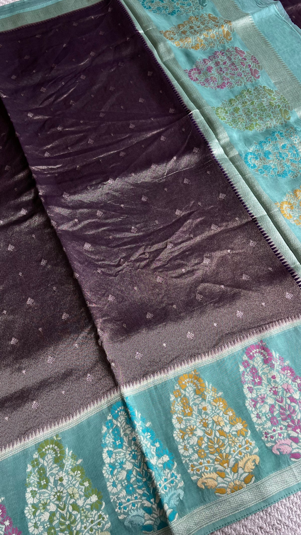 KOSA SILK SUV5688-PURPLE WITH SEAGREEN