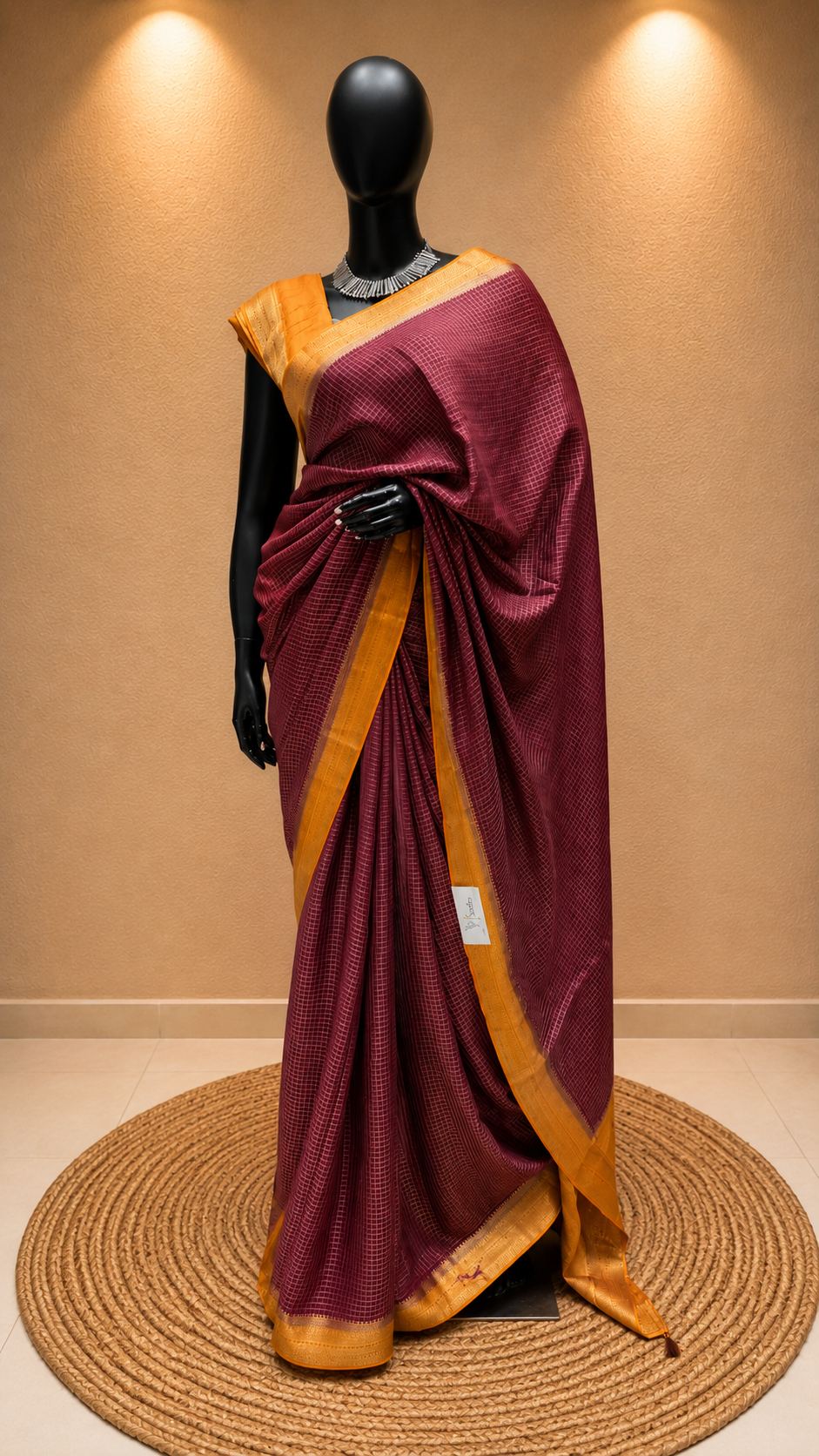 CREPE SILK SAREE SUV5477-WINE
