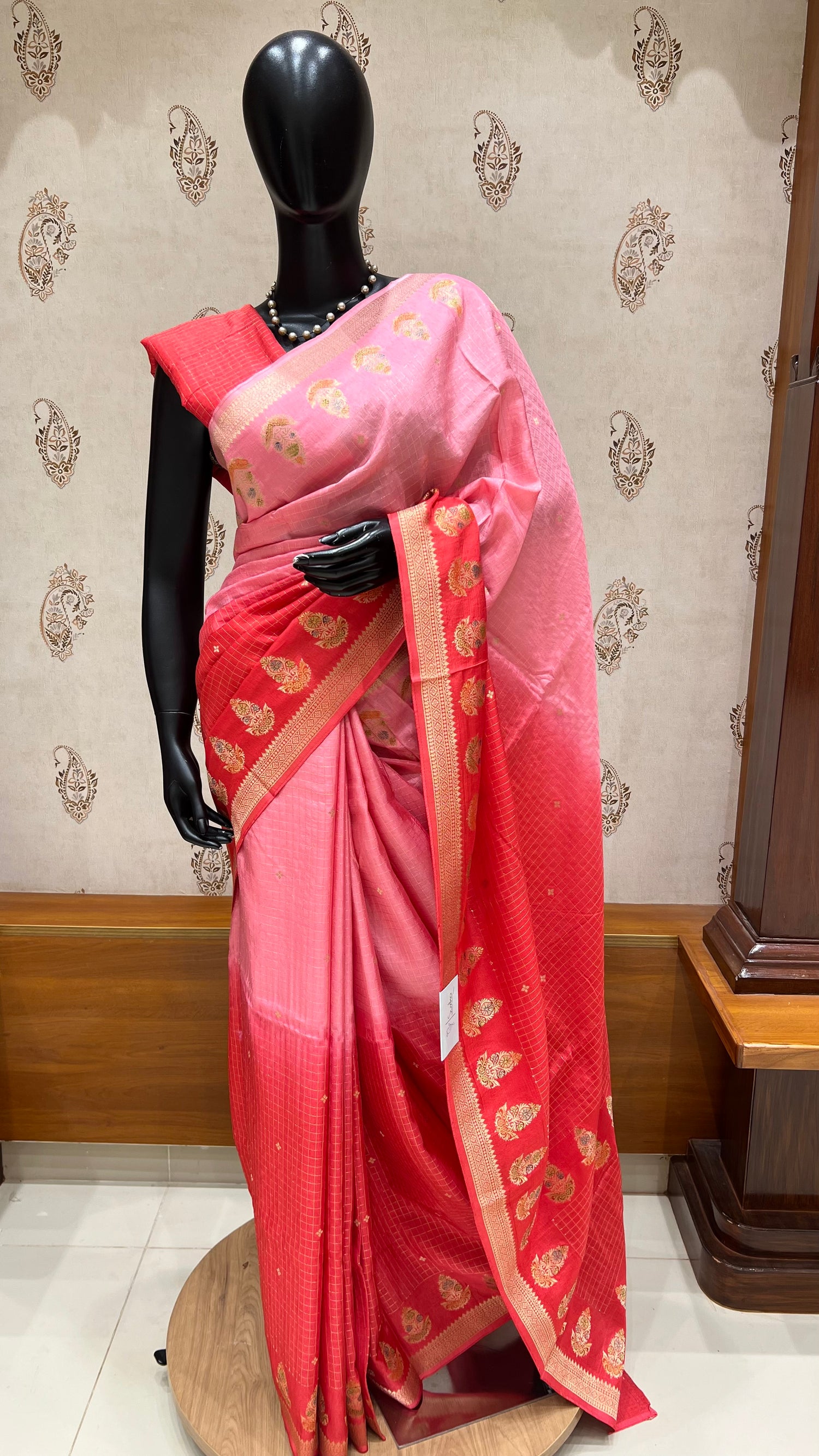 CREPE SILK SAREE SUV5288-PEACH