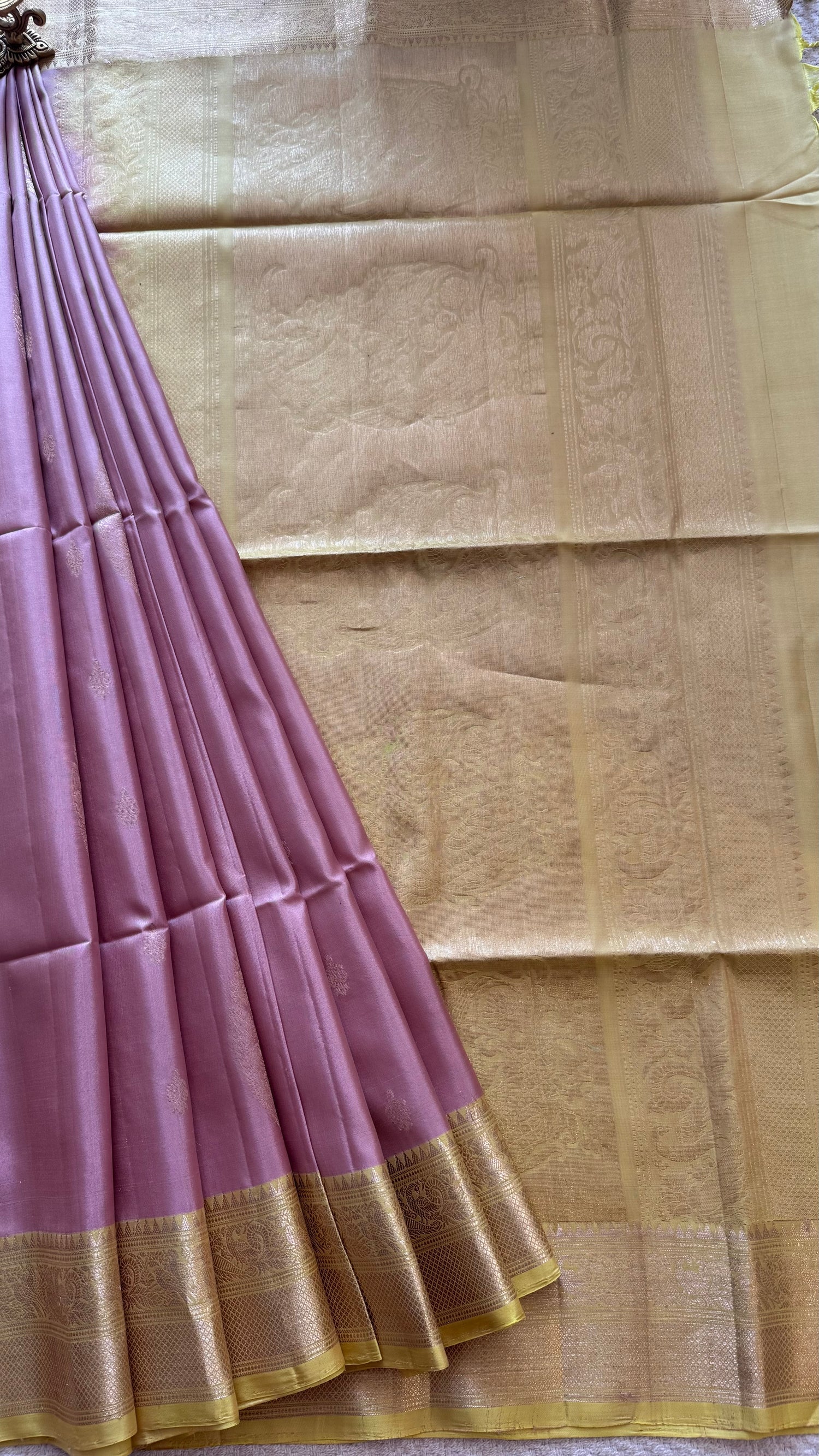 SUV3121 - COPPER WITH MINTGREEN PURE SOFT SILK SAREE