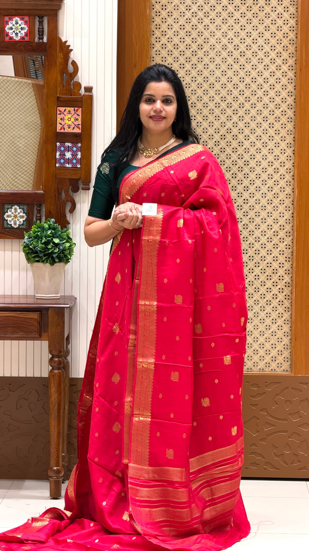 SEMI MYSORE CREPE SILK SAREE SUV5469-PINK