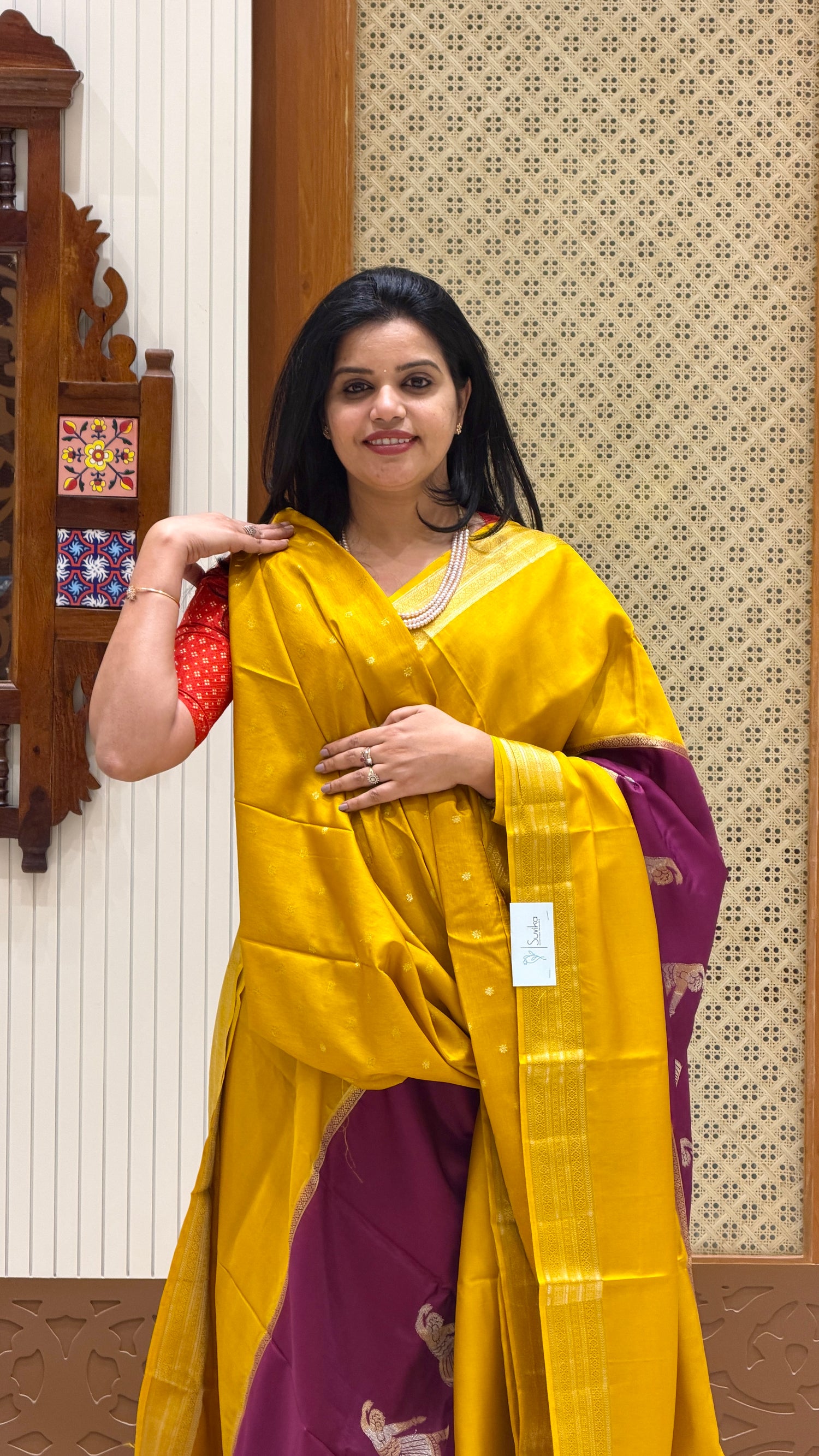 SUV4005-MAGENTA WITH MUSTARD
