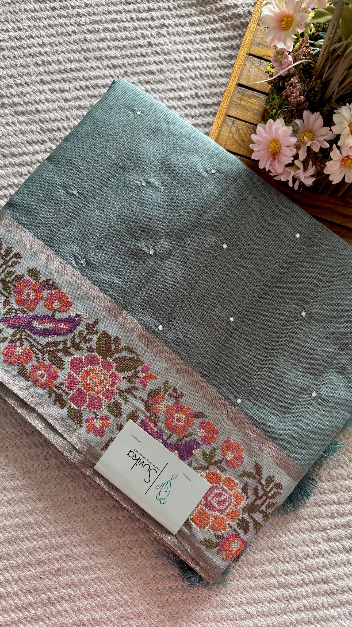 KORA SILK SAREE SUV5430-SKYBLUE