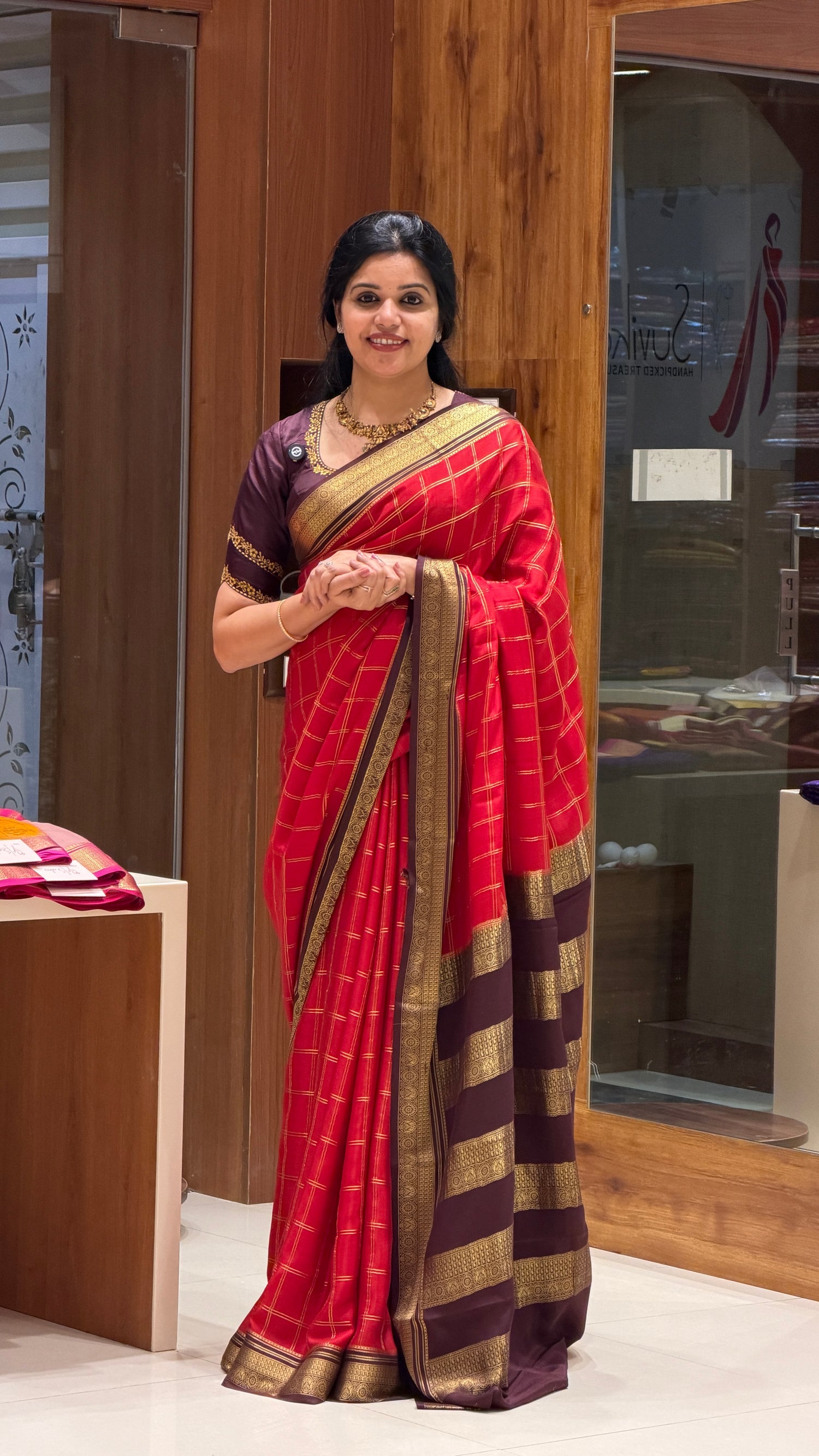 PURE MYSORE CREPE PSM519-RED