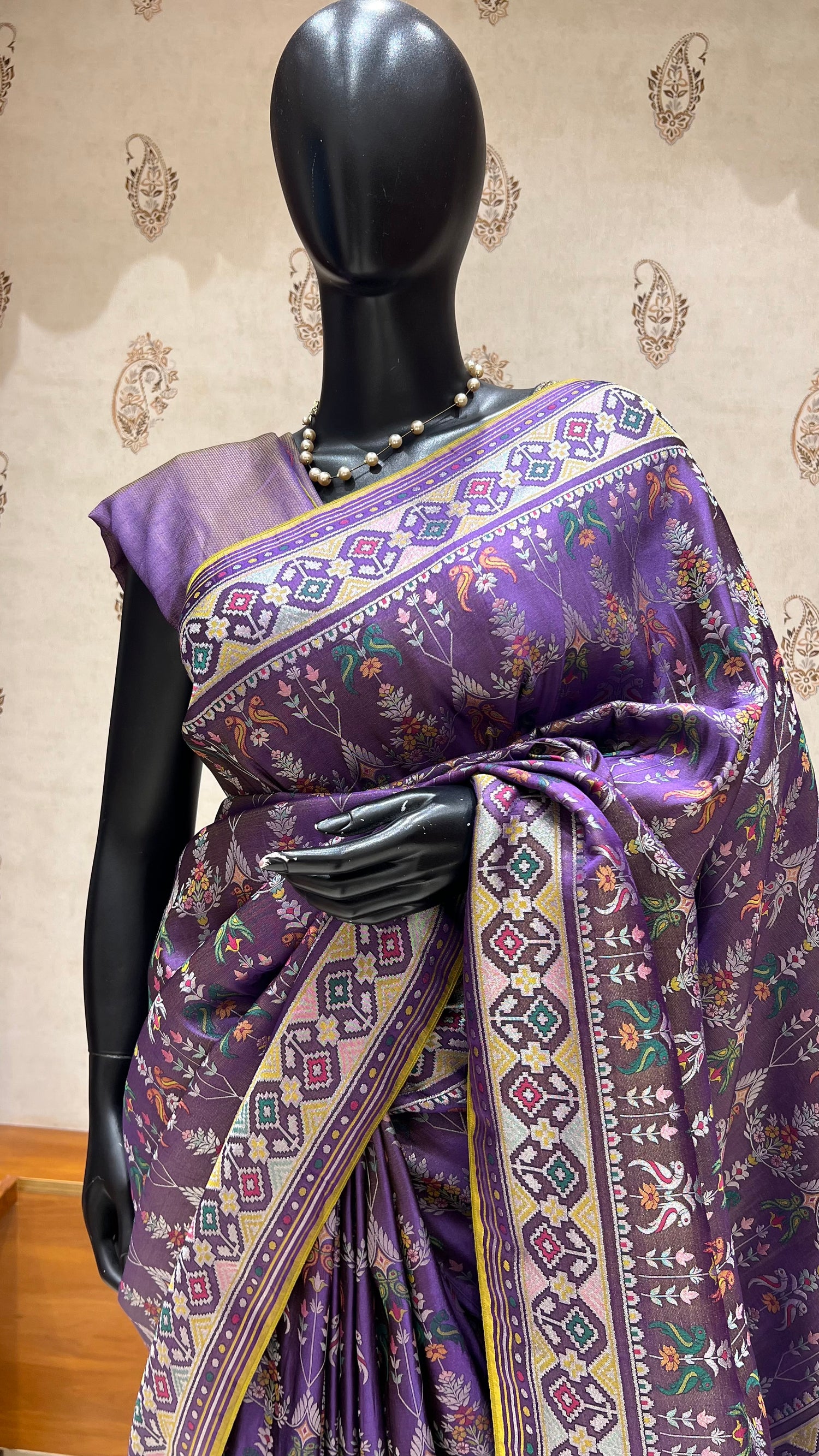 SATIN CREPE SAREE SUV5465-PURPLE