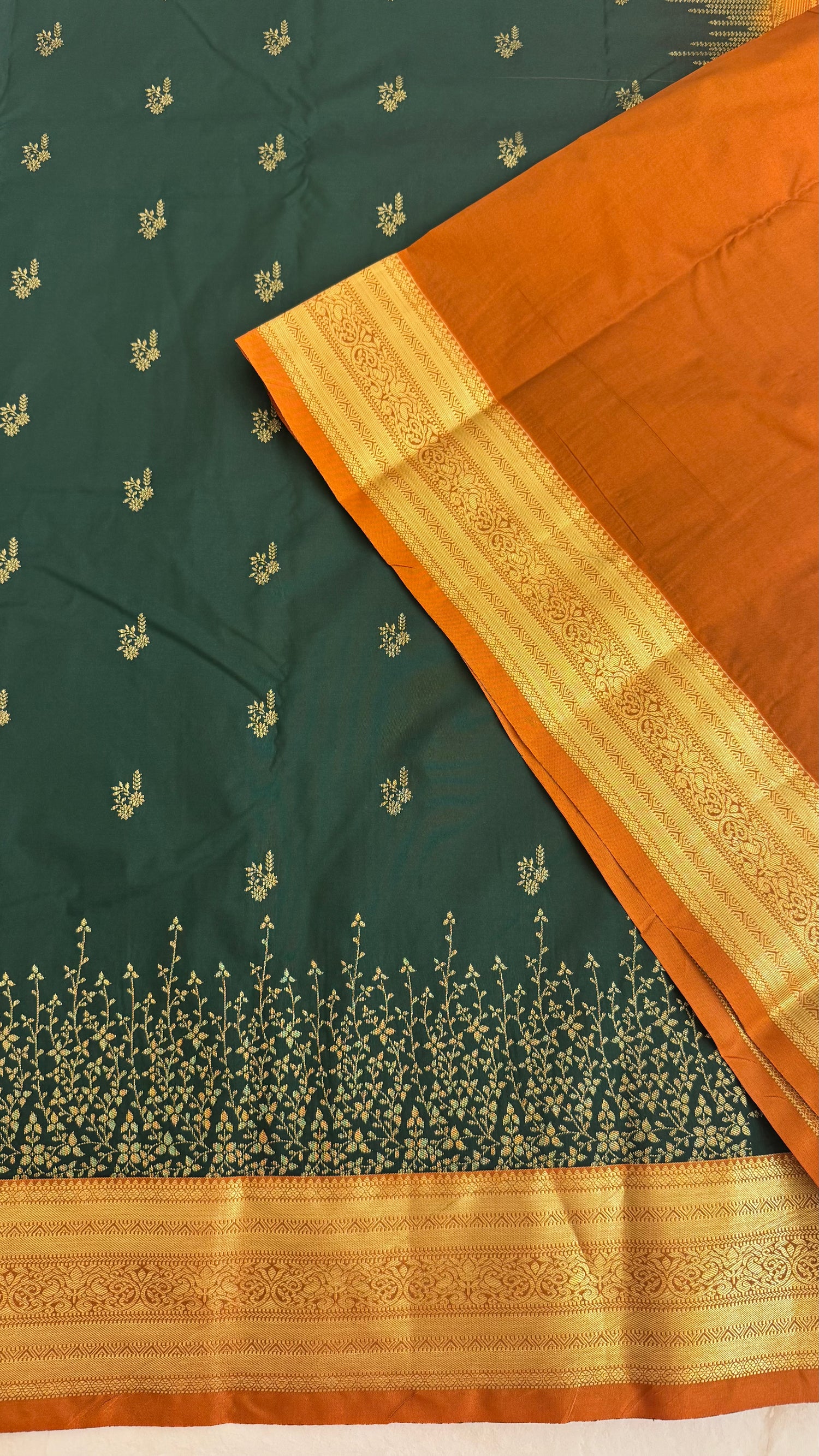 KANJIVARAM SILK SAREE SUV5616-BOTTLEGREEN