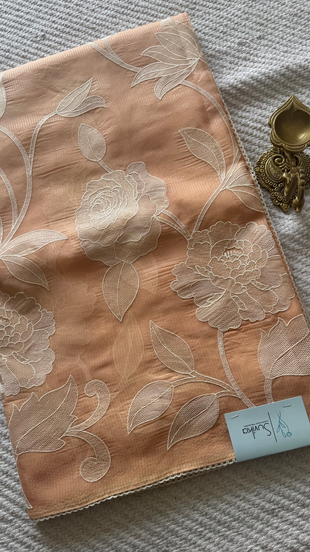 ORGANZA SAREE SUV5641-ORANGE