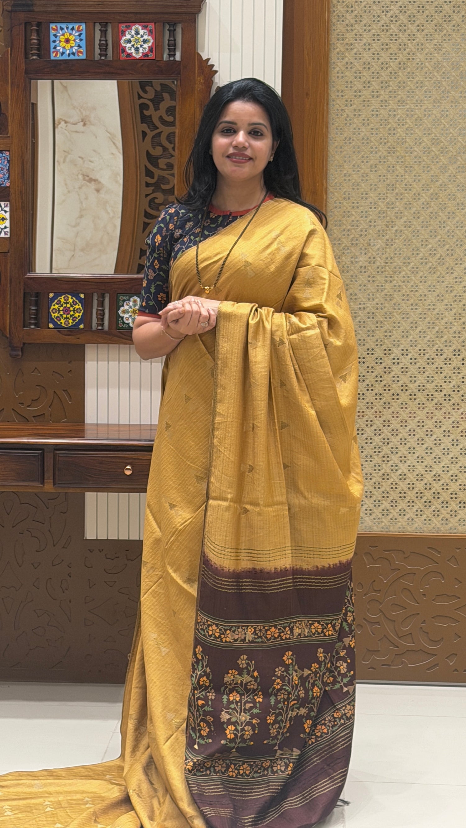 SUV3925-CHICKU WITH COFFEEBROWN