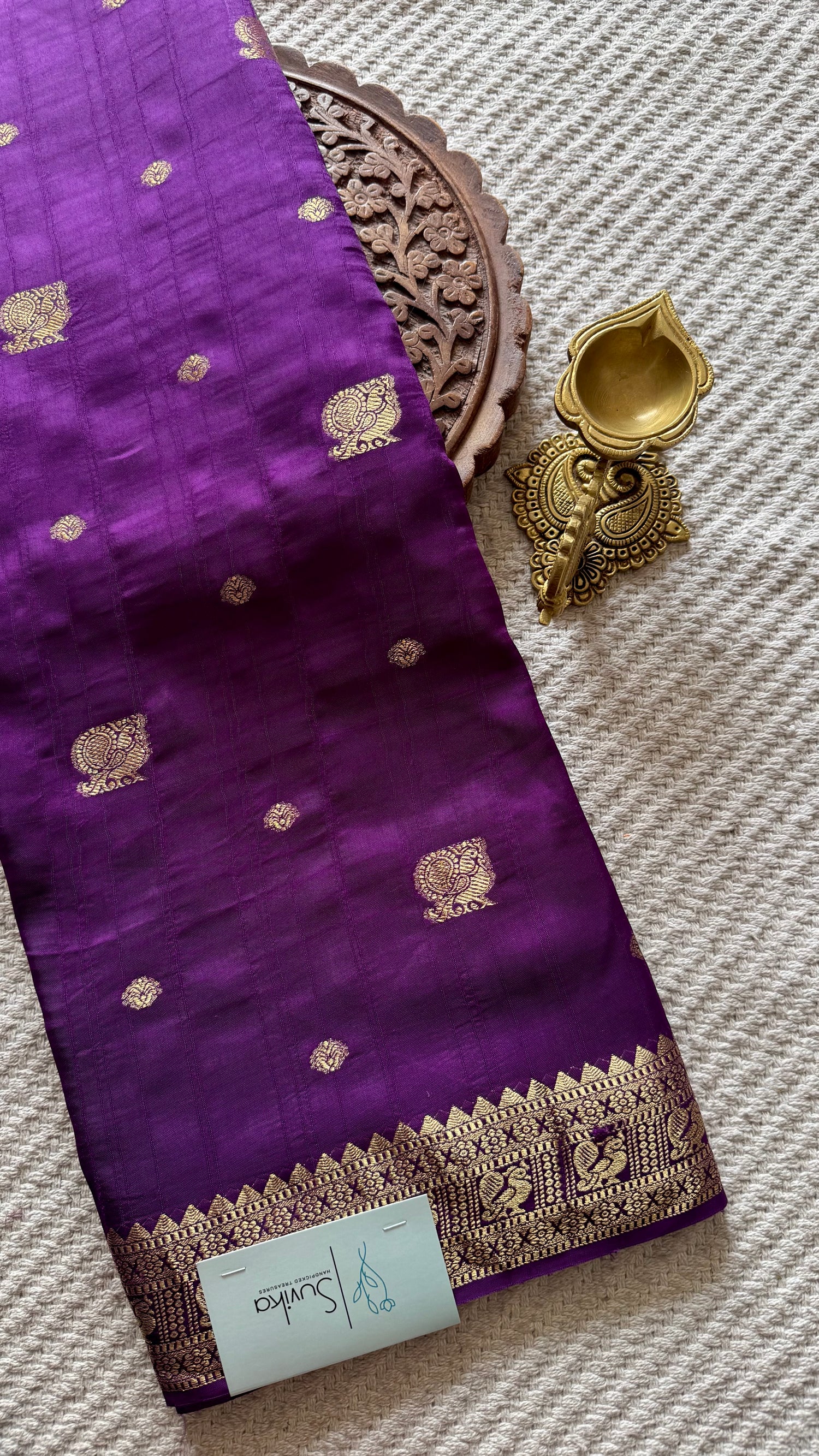SEMI MYSORE CREPE SILK SAREE SUV5469-PURPLE