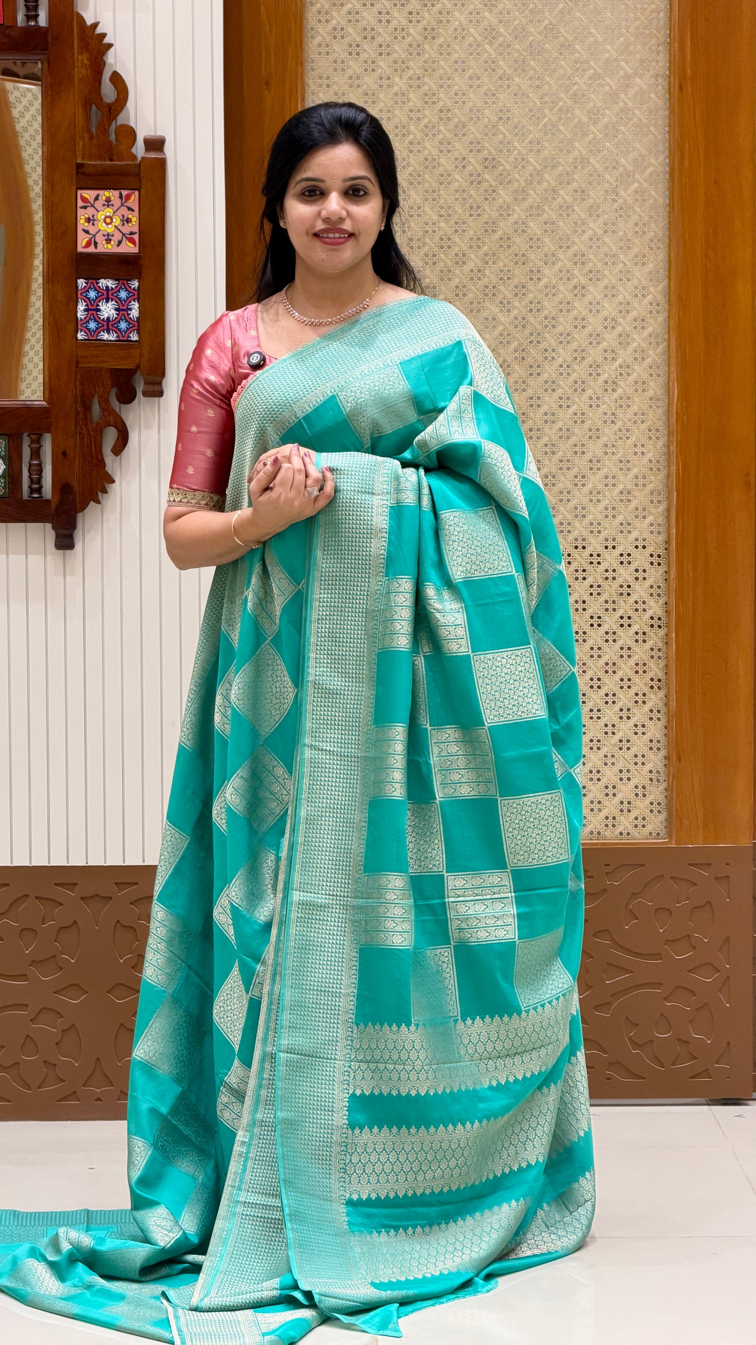 SUV4393-SEABLUE Banarasi georgette