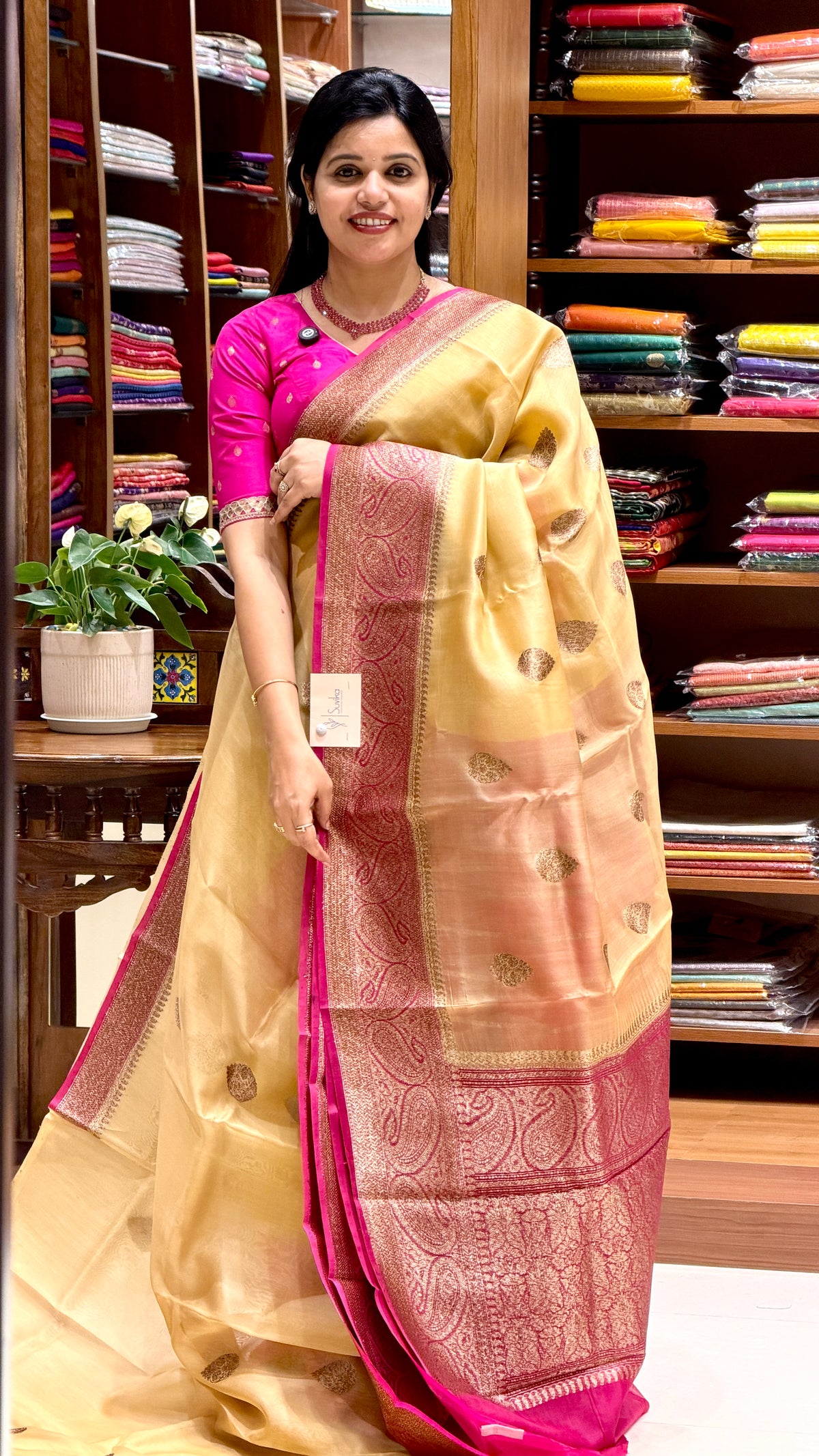 PURE KORA SILK SAREE PSBS199-CHIKKU