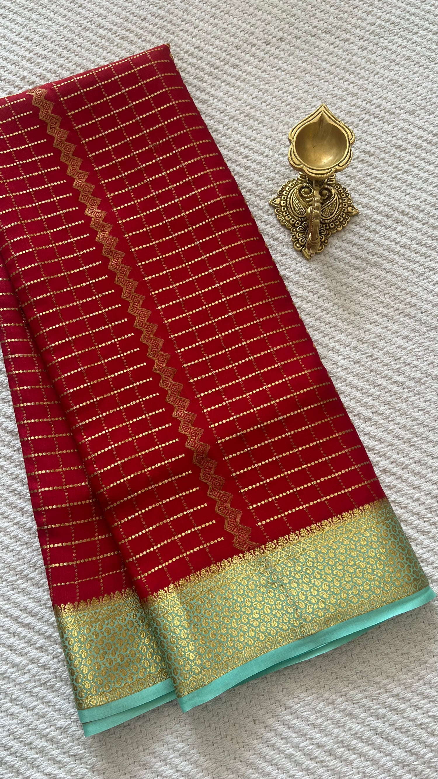 PSUV283-RED PURE MYSORE SILK SAREE
