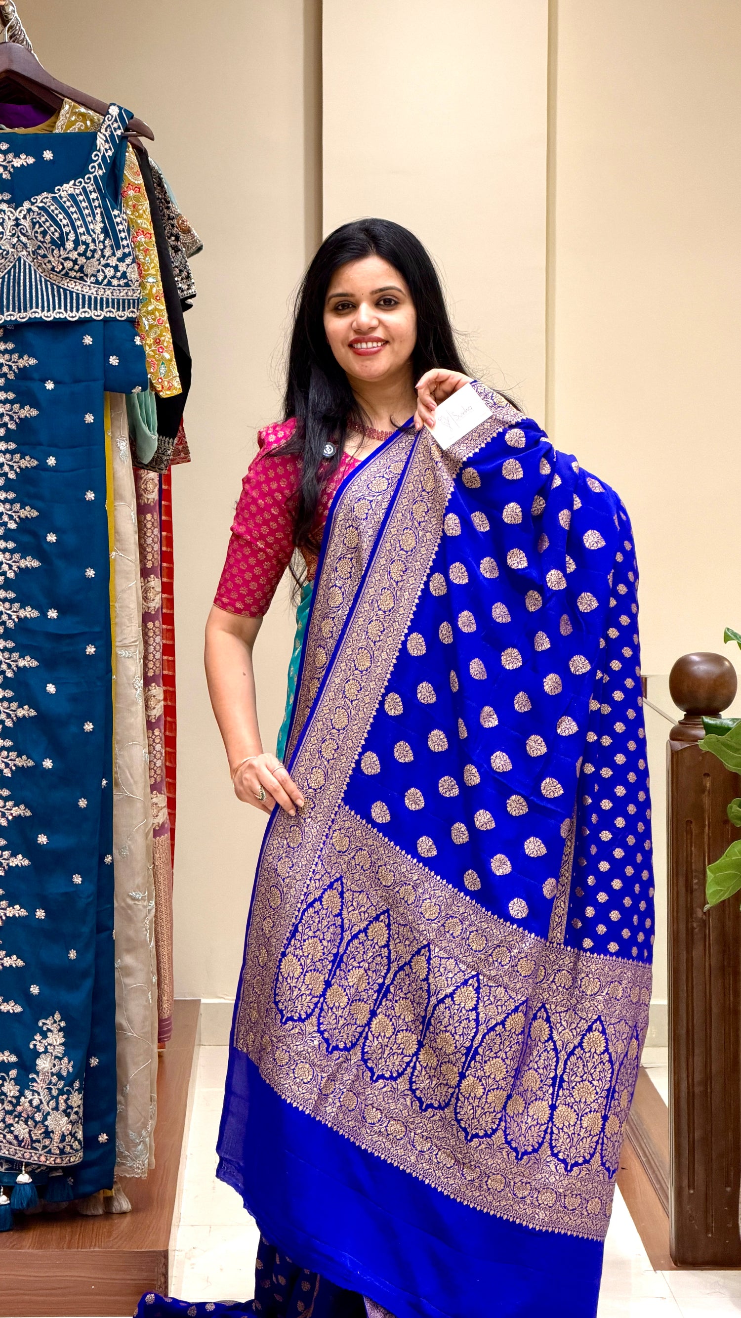 PURE BANARASI CREPE PSJV272-BLUE