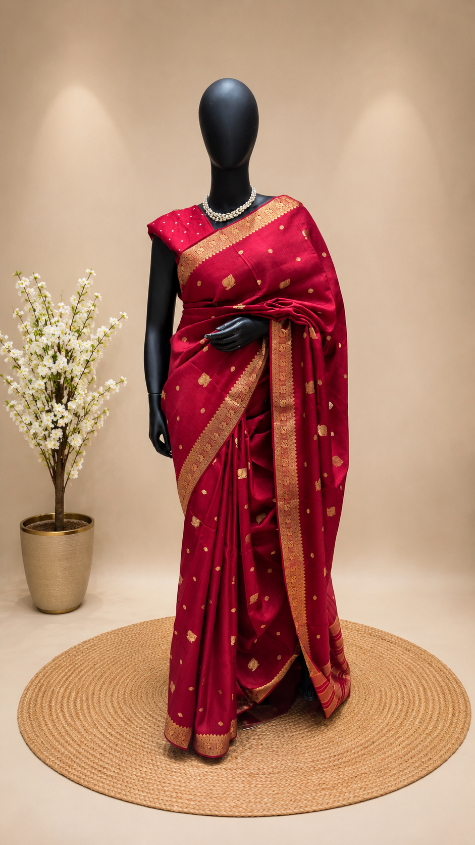 SEMI MYSORE CREPE SILK SAREE SUV5469-MAROON