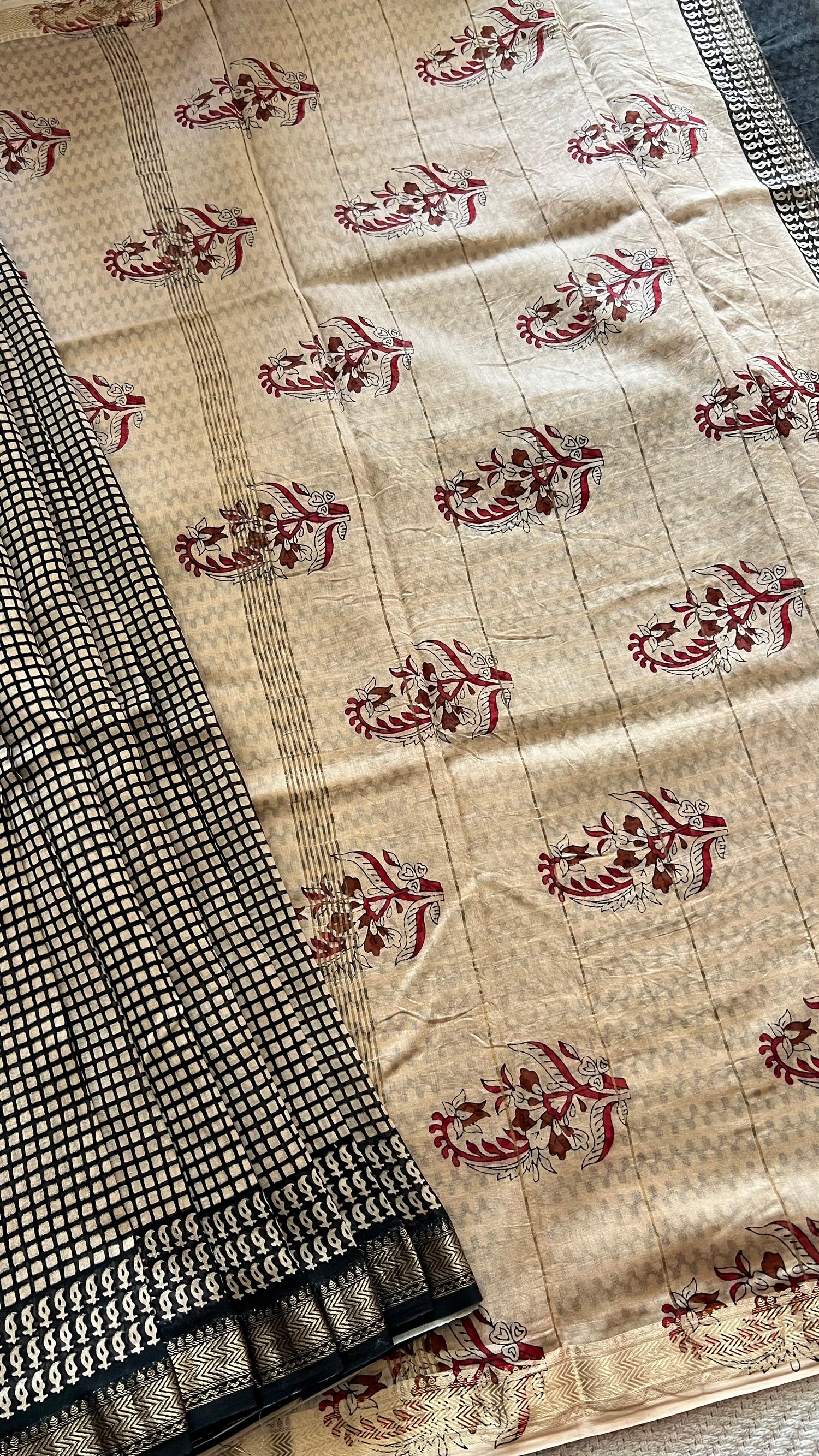 CHANDERI SILK COTTON SUV5023-CHIKKU