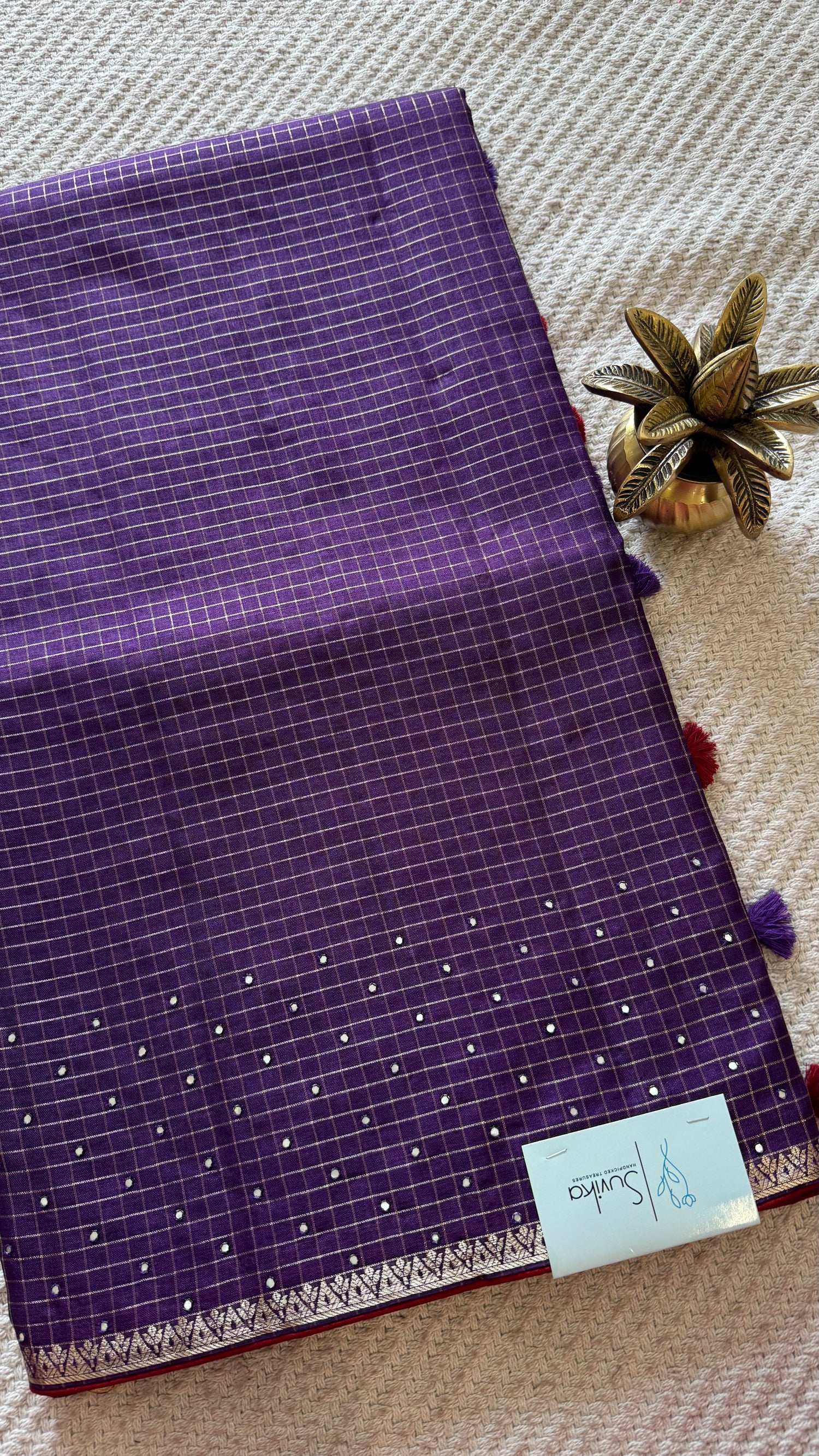 TUSSER SAREE SUV5424-PURPLE