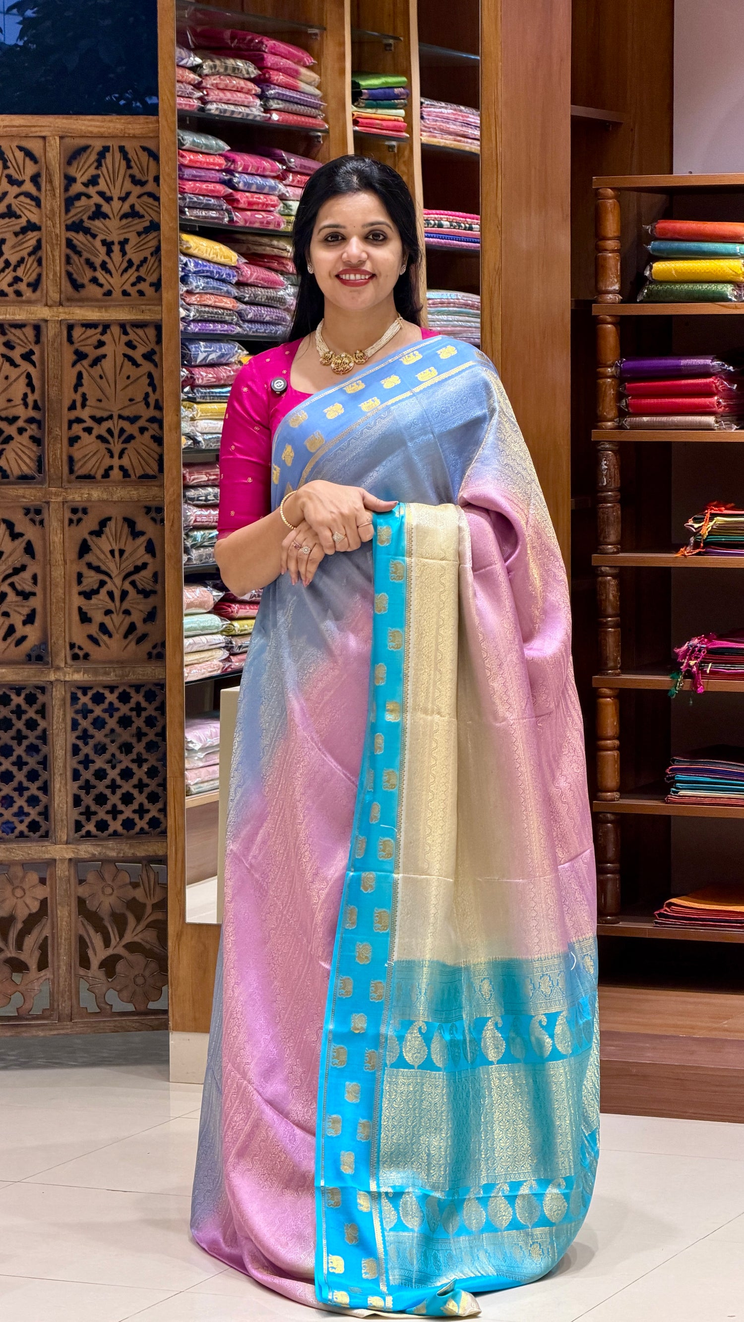 PURE MYSORE SILK SAREE PSH106-LAVENDER