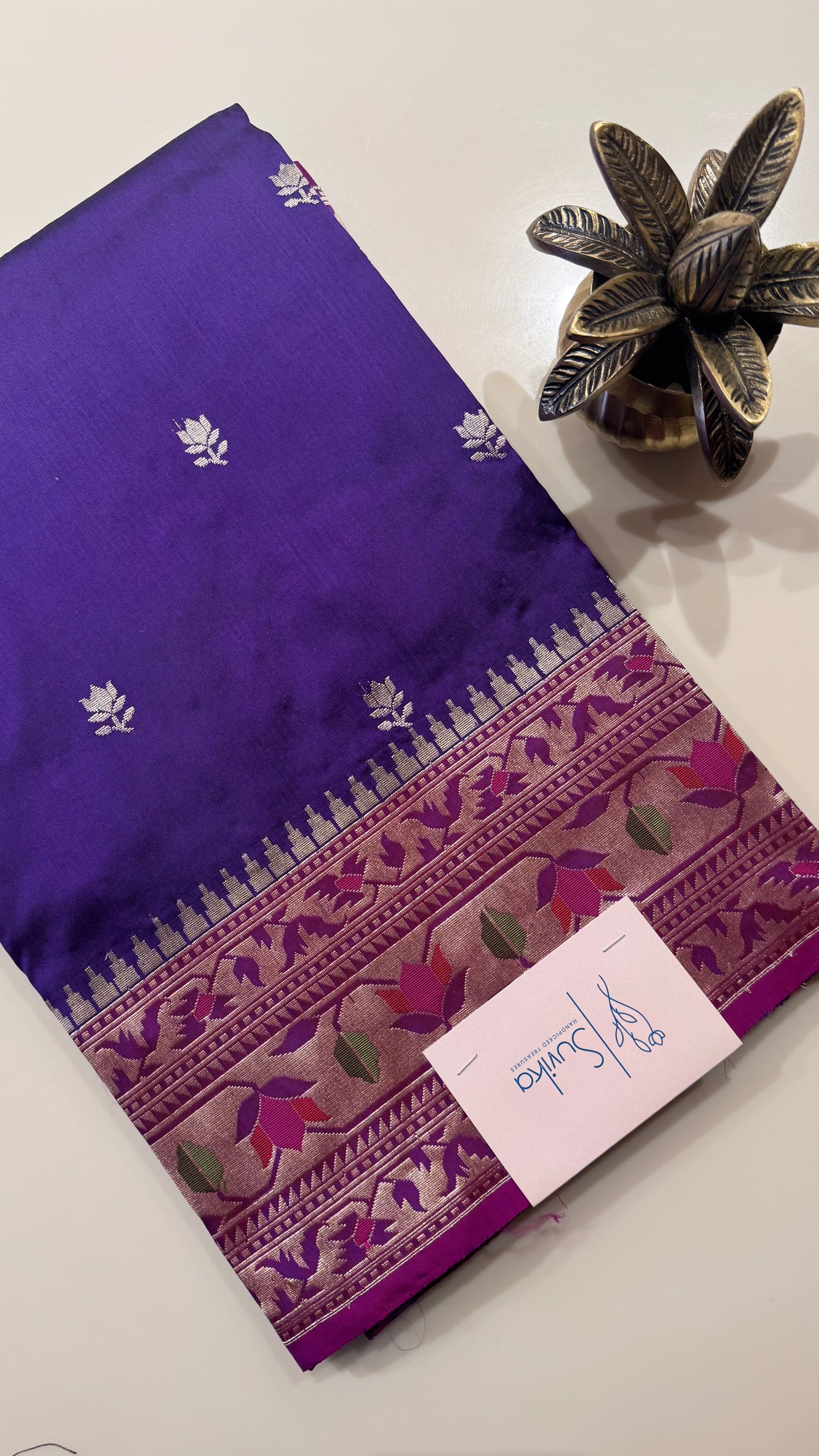 PURE BANARASI SILK PSJV373-PURPLE