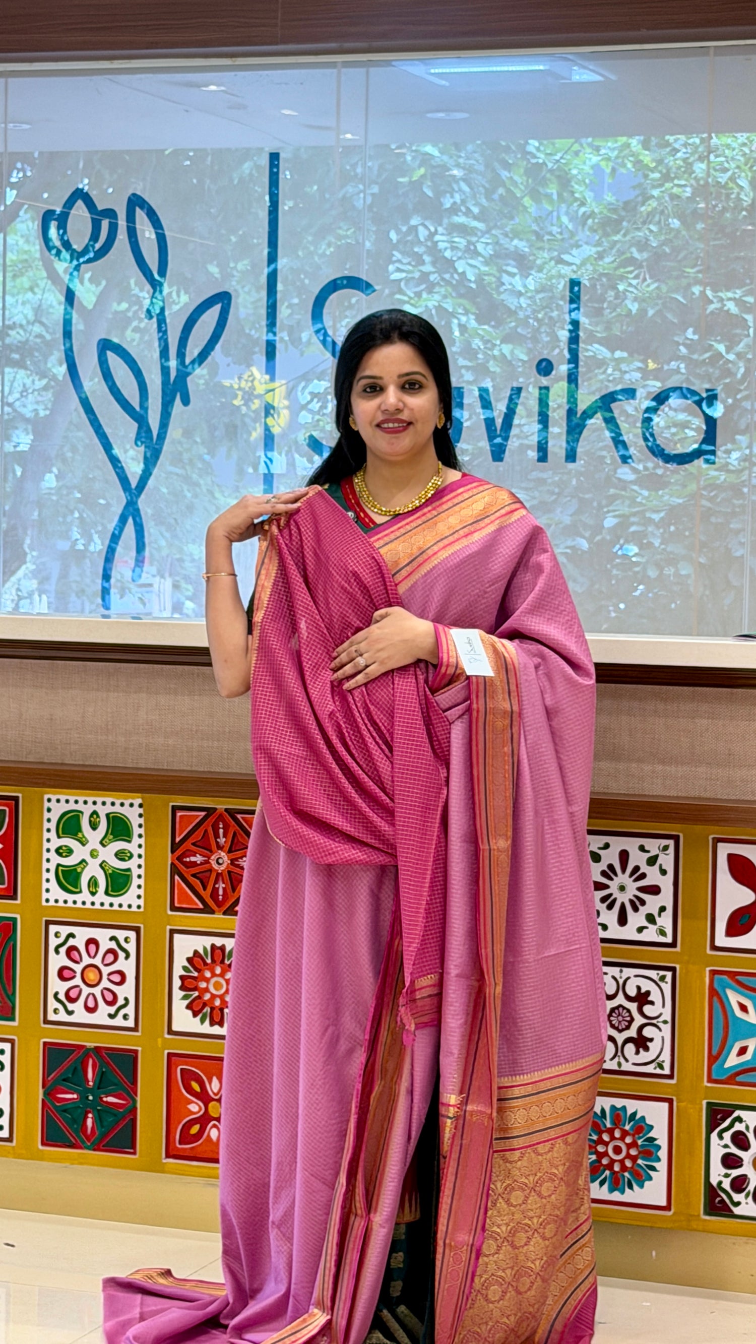 MYSORE CREPE SUV5605-ONIONPINK WITH PINK